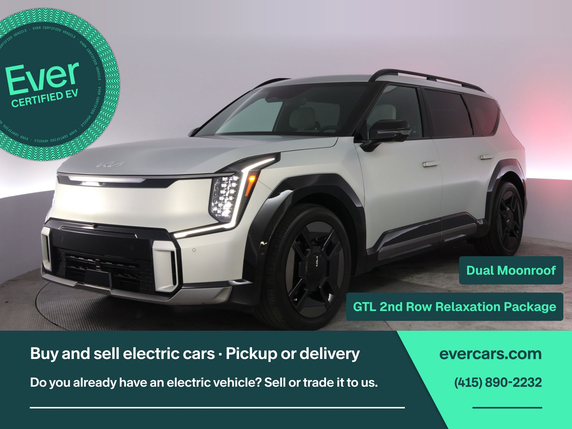 White (Ivory Silver Matte) 2024 Kia EV9 SUV / Crossover All-Wheel Drive 1-Speed Automatic