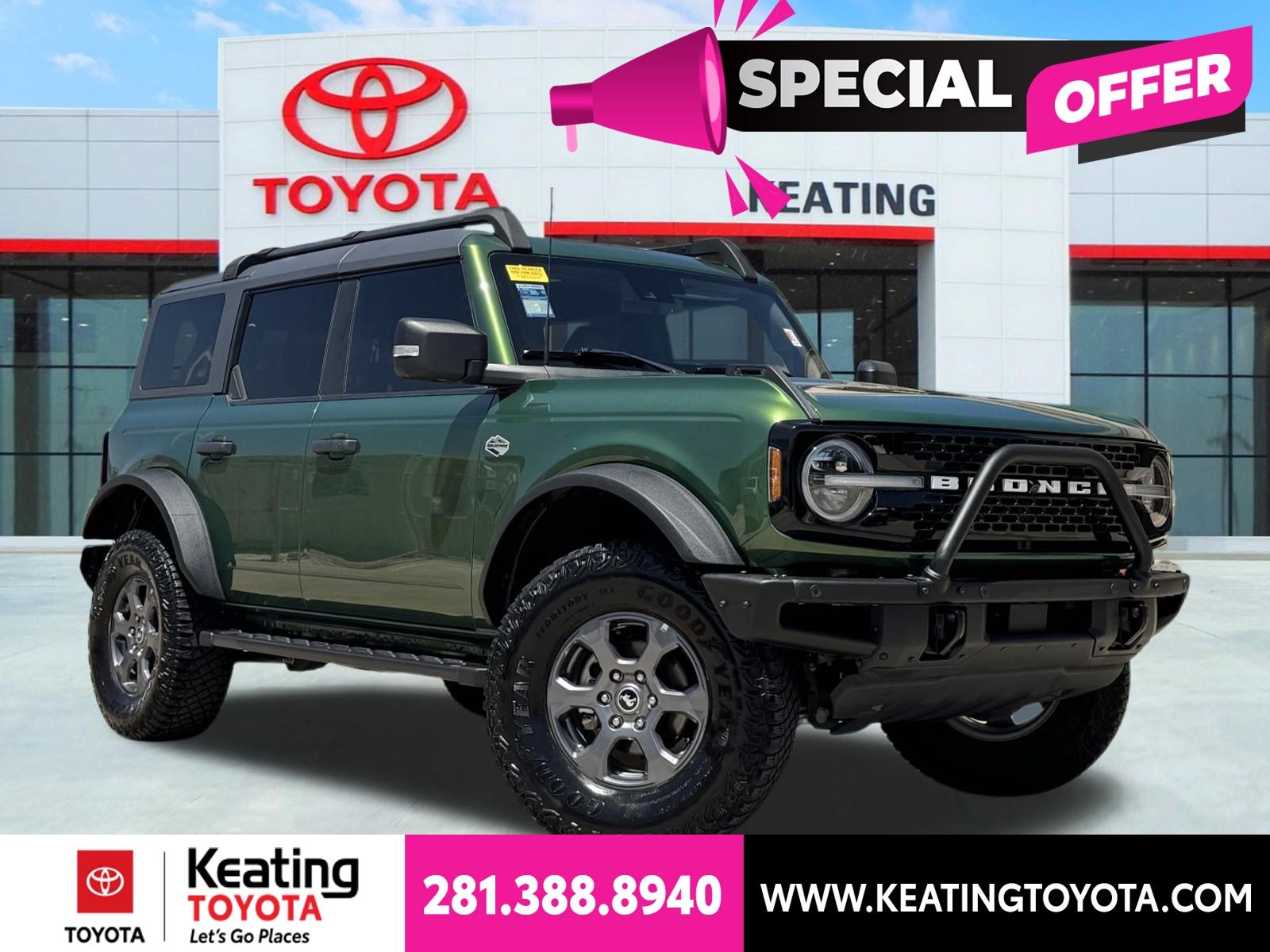 Green Metallic 2022 Ford Bronco SUV / Crossover Four-Wheel Drive Automatic