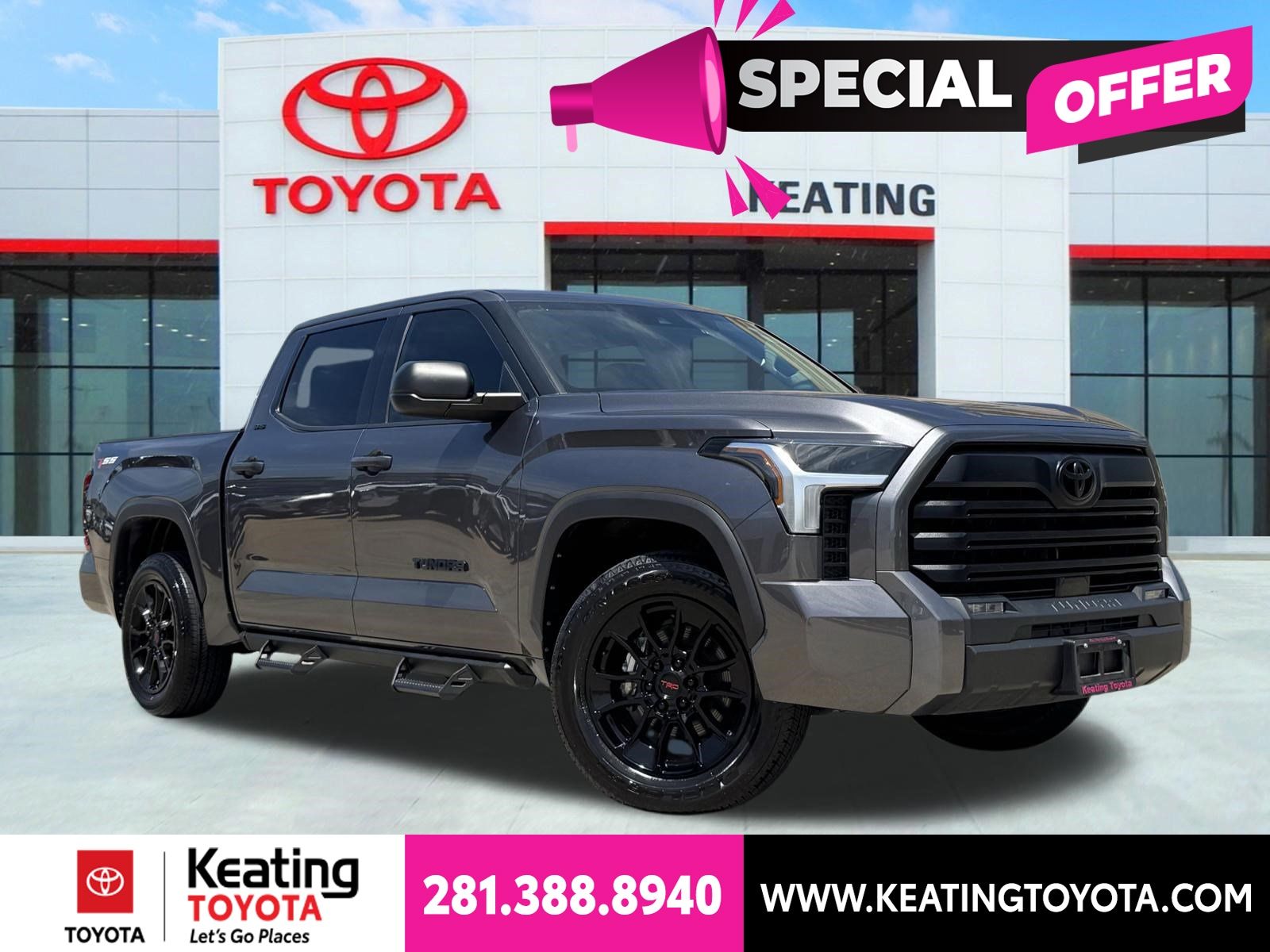 Magnetic Gray Metallic 2023 Toyota Tundra SR5 CrewMax Cab RWD Pickup Truck 4X2 Automatic