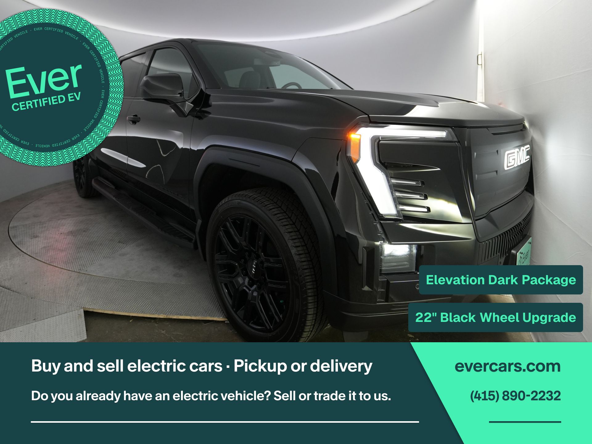 Onyx Black 2026 GMC Sierra EV Pickup Truck All-Wheel Drive 1-Speed Automatic