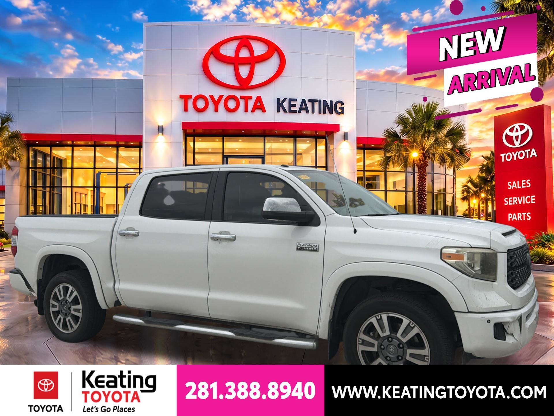 Super White 2019 Toyota Tundra Pickup Truck Four-Wheel Drive 6-Speed Automatic