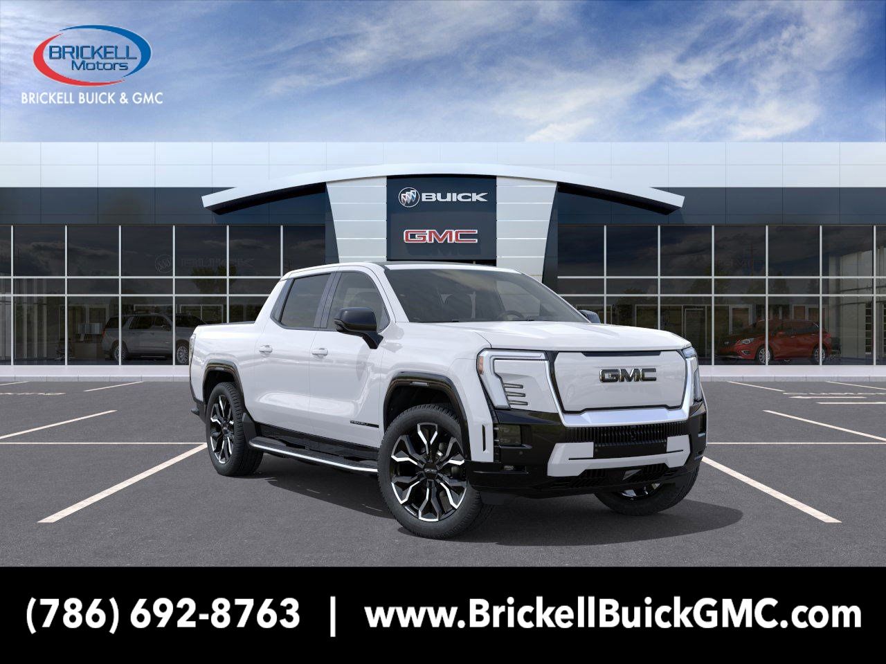Summit White 2025 GMC Sierra EV Pickup Truck All-Wheel Drive 1-Speed Automatic