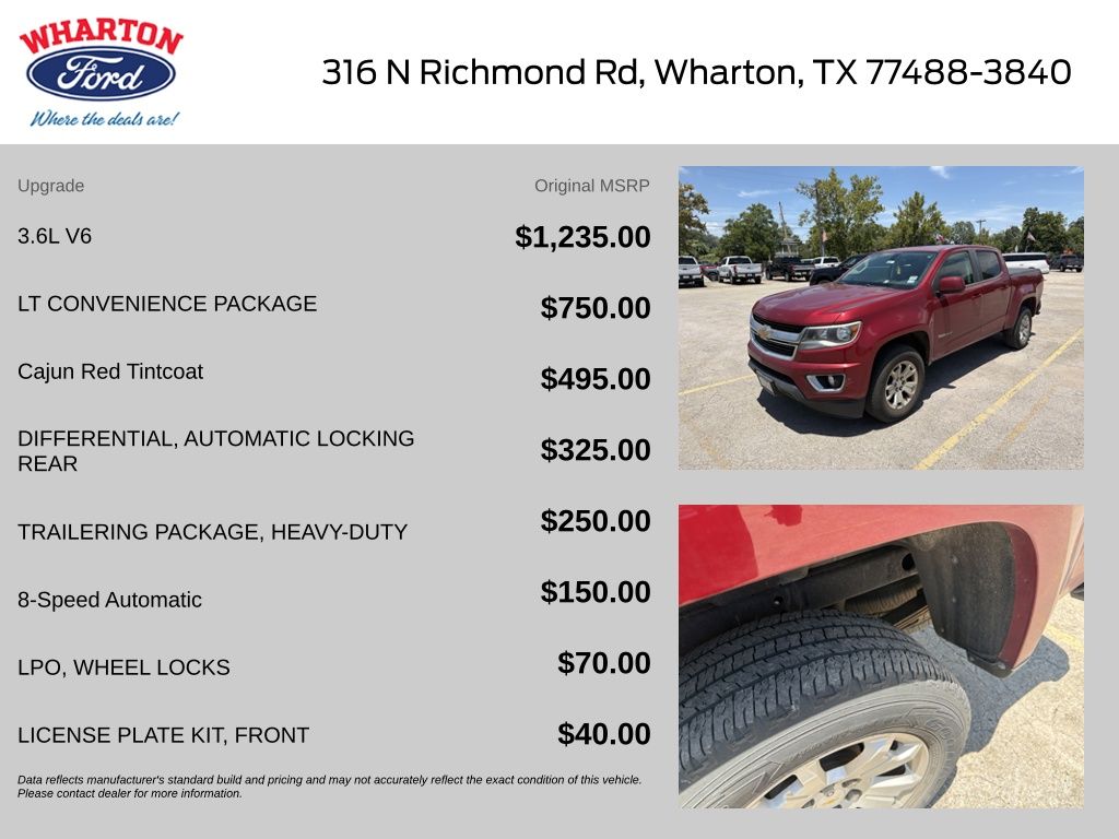 2018 Chevrolet Colorado LT Red at DeMontrond Auto Country