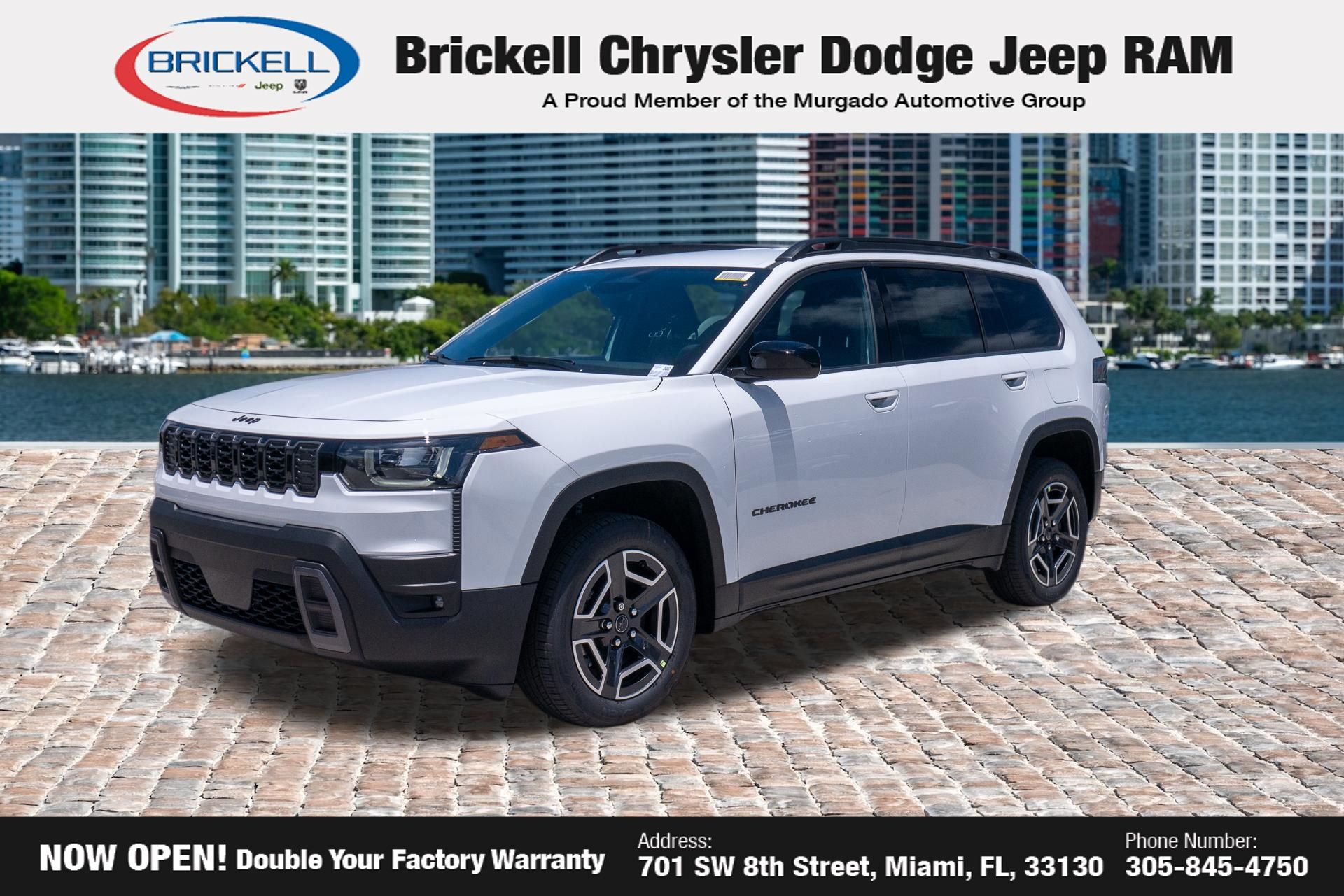 Bright White Clearcoat 2026 Jeep Cherokee SUV / Crossover Four-Wheel Drive Continuously Variable Transmission