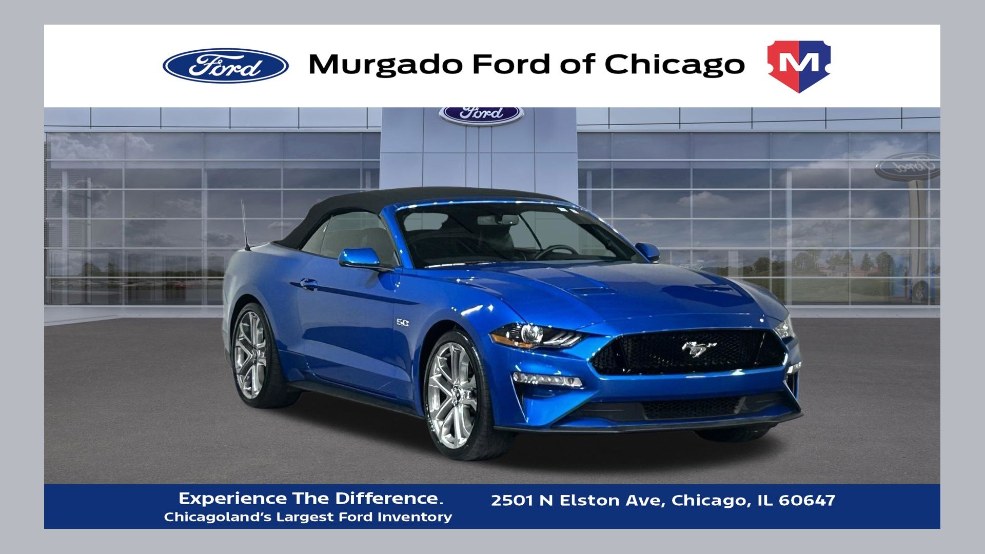 Blue Metallic 2019 Ford Mustang Convertible Rear-Wheel Drive 6-Speed Manual