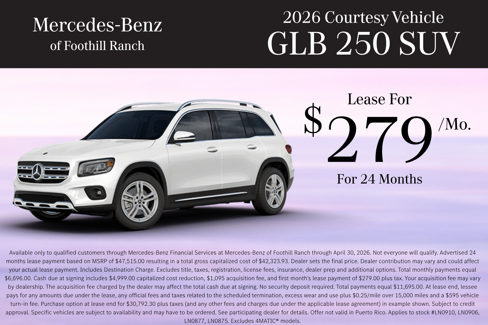 Polar White 2026 Mercedes-Benz GLB 250 FWD SUV / Crossover Front-Wheel Drive 8-Speed Dual Clutch