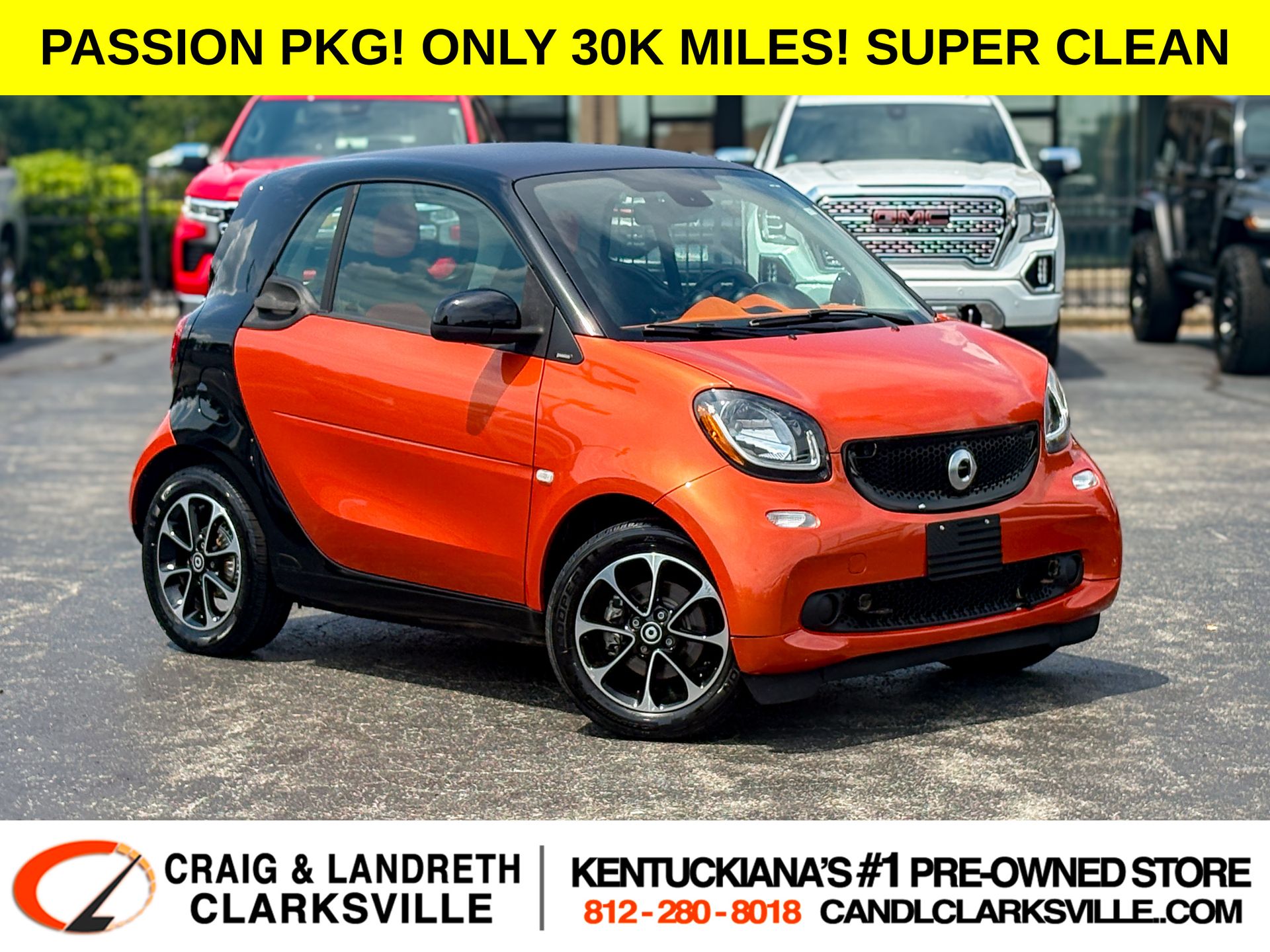 Orange 2016 smart fortwo Hatchback Automatic