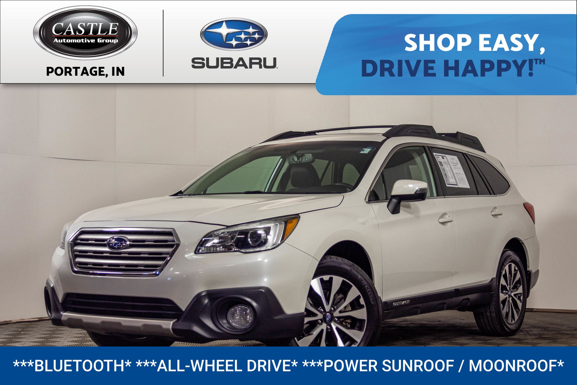 Crystal White Pearl 2017 Subaru Outback 2.5i Limited AWD Wagon All-Wheel Drive Continuously Variable Transmission