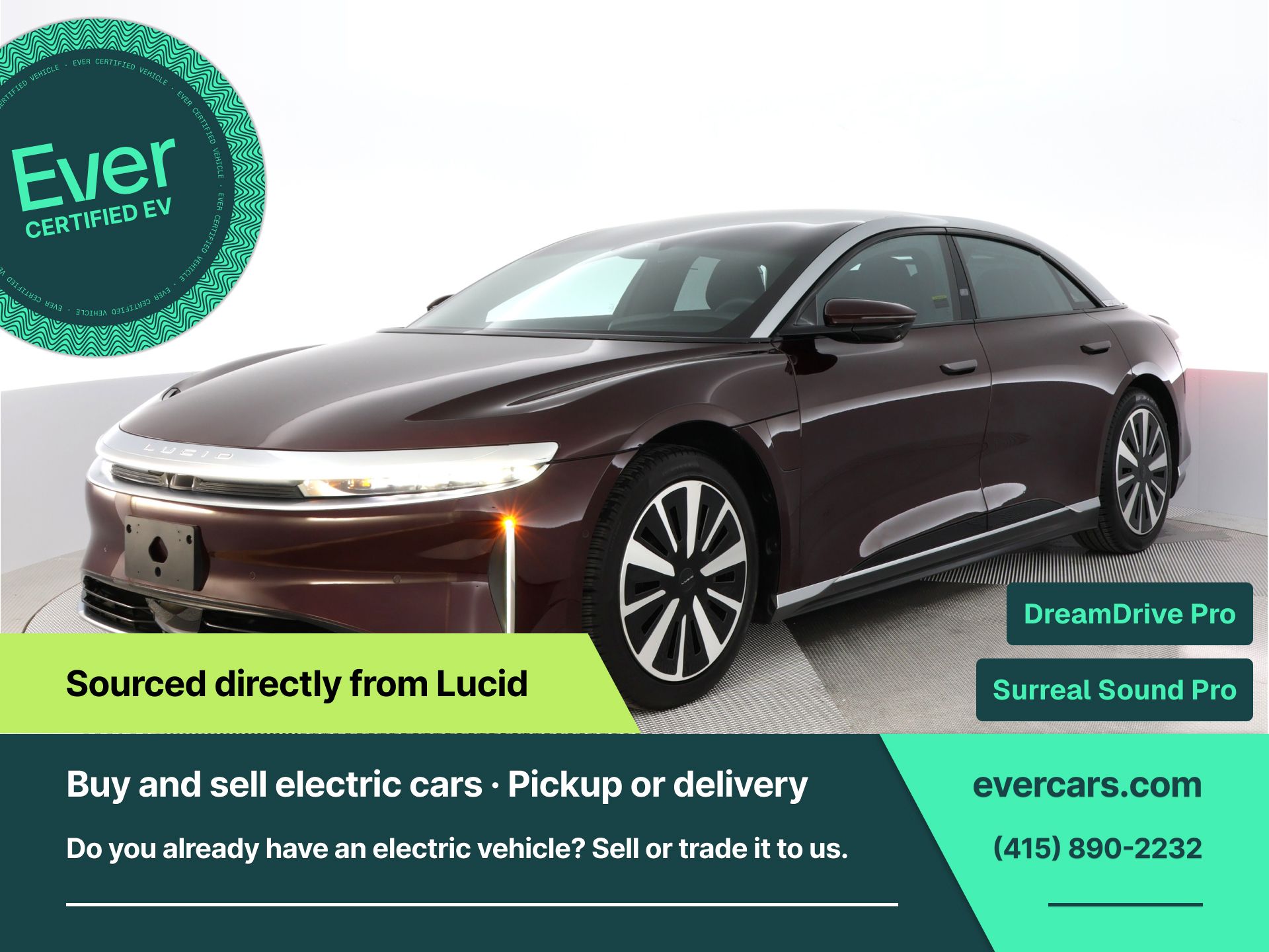 Red 2024 Lucid Air Sedan All-Wheel Drive 1-Speed Automatic