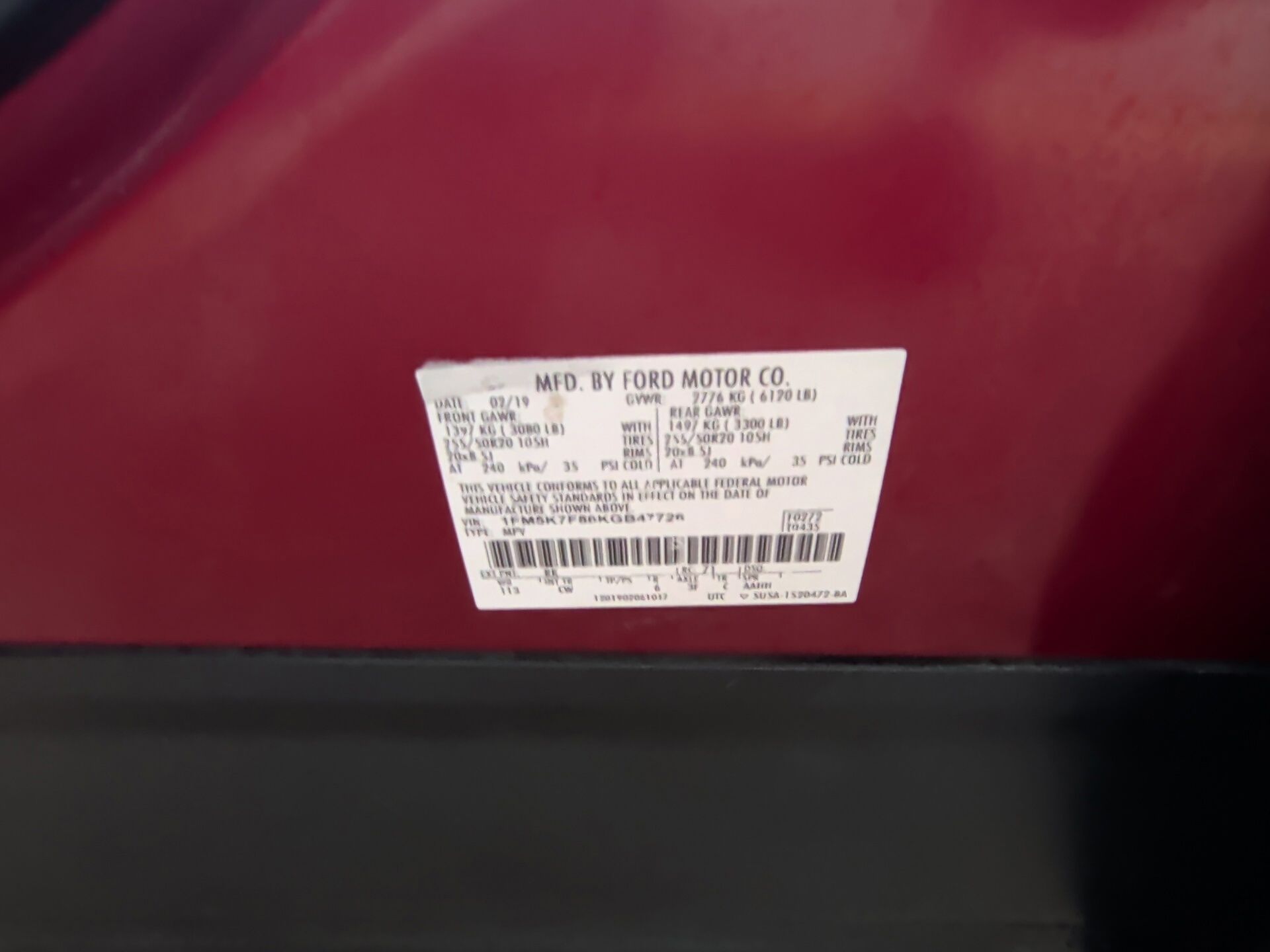 2019 Ford Explorer Limited Red at Autostrade