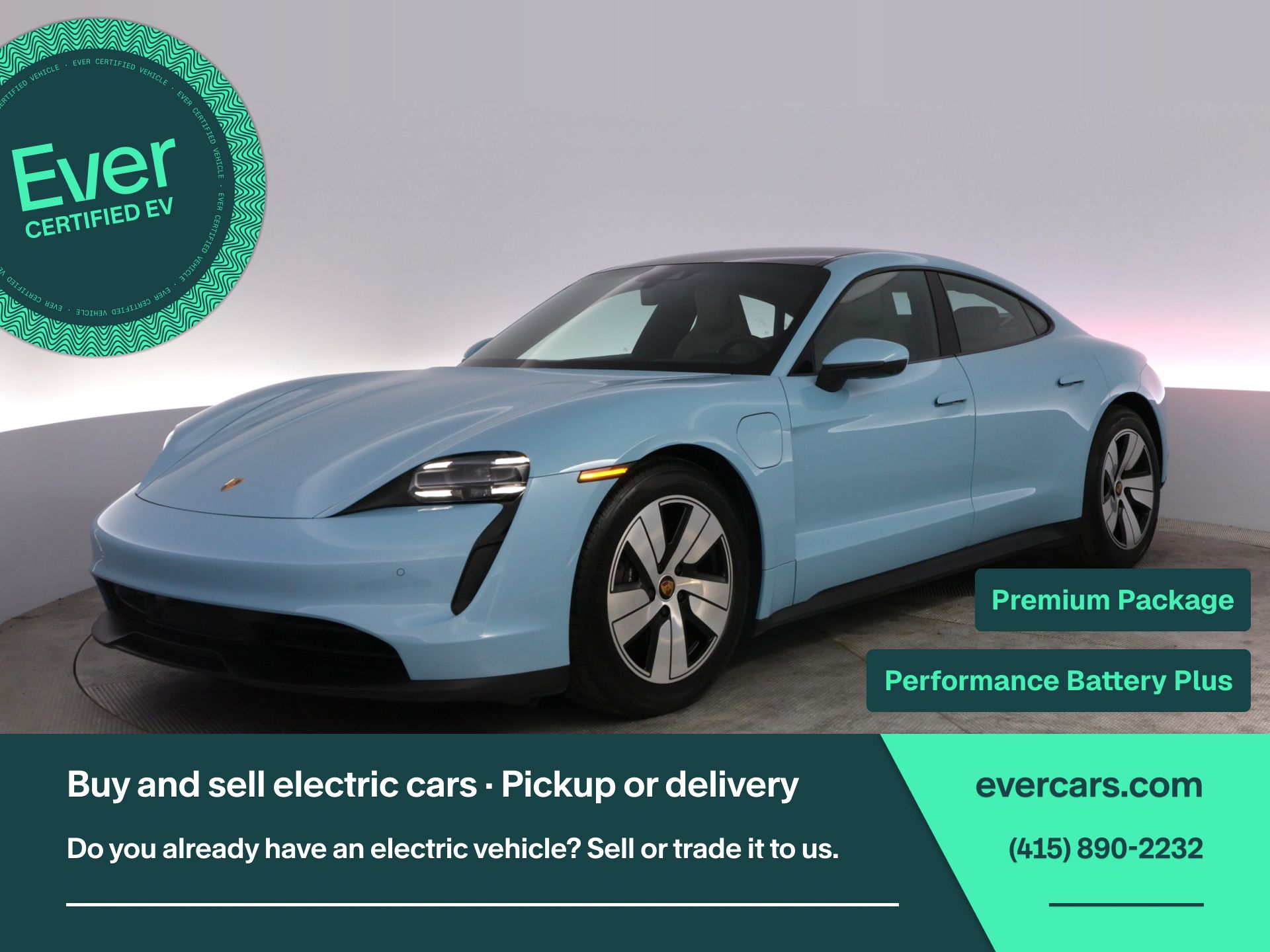 Blue 2023 Porsche Taycan Sedan Rear-Wheel Drive 2-Speed Automatic