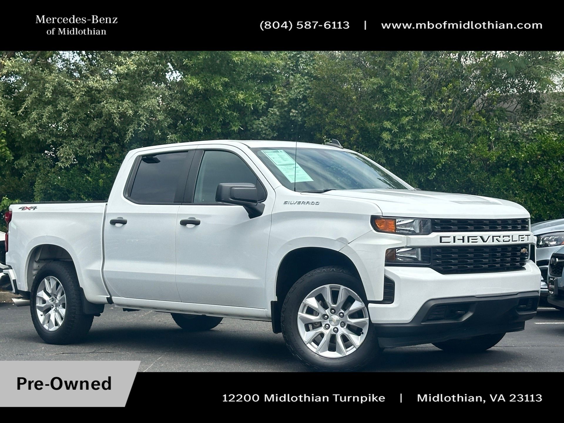 Summit White 2019 Chevrolet Silverado 1500 Pickup Truck Four-Wheel Drive 6-Speed Automatic Overdrive