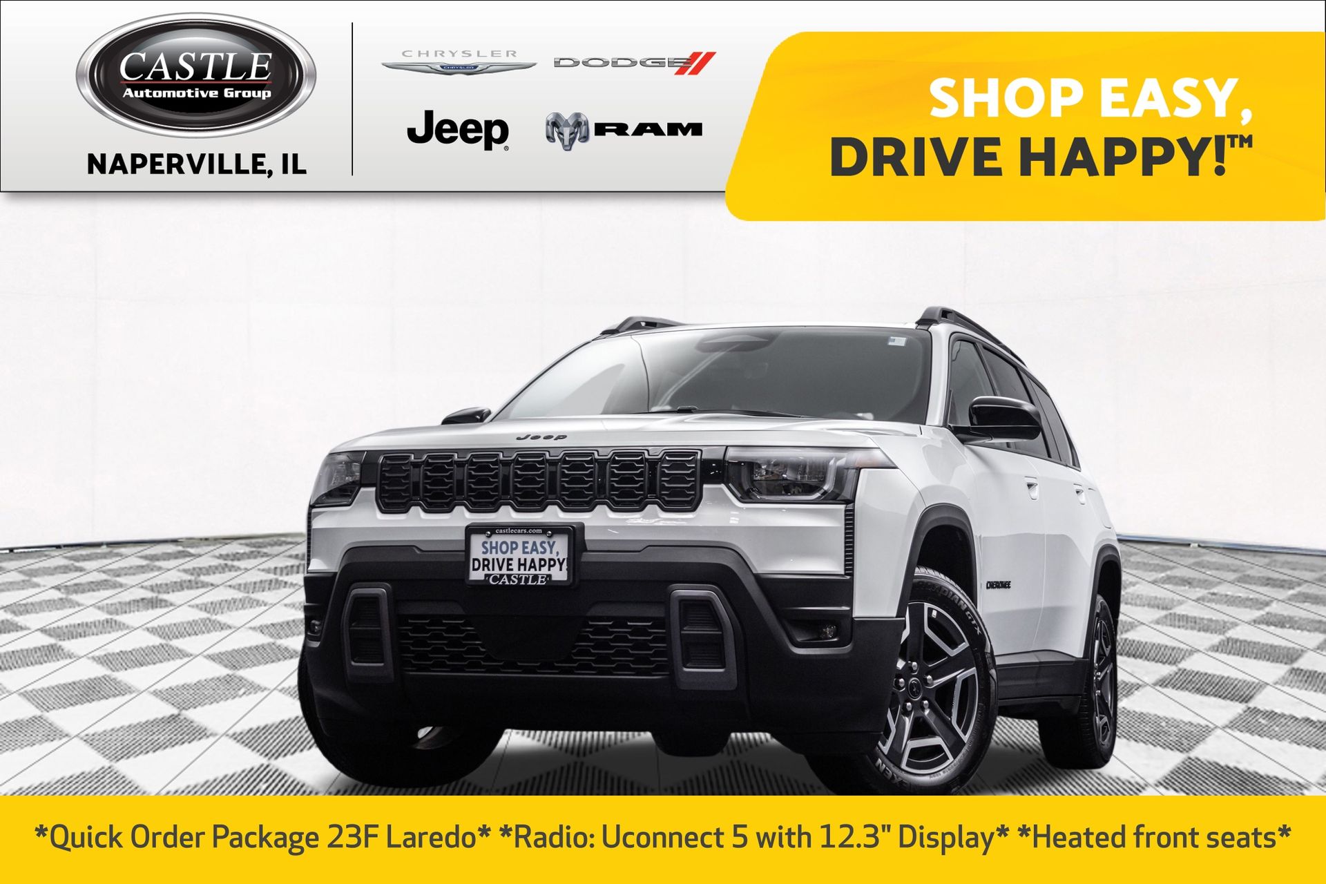 Bright White Clearcoat 2026 Jeep Cherokee SUV / Crossover Four-Wheel Drive Continuously Variable Transmission