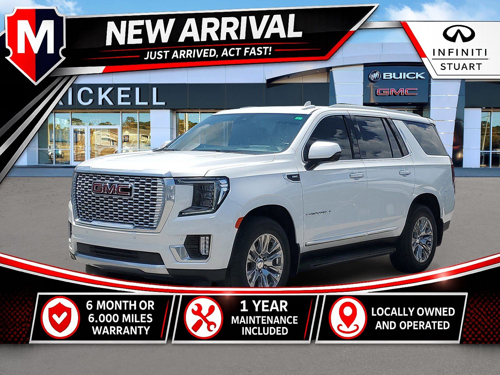 White Frost Tricoat 2023 GMC Yukon SUV / Crossover Four-Wheel Drive