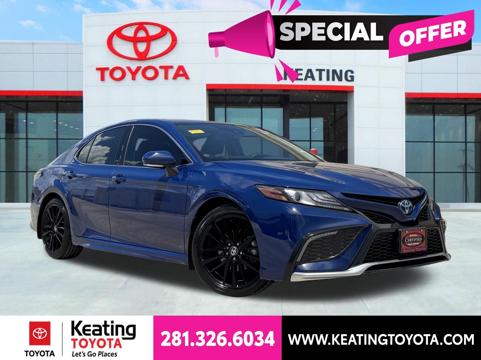 Reservoir Blue 2024 Toyota Camry Hybrid Sedan Front-Wheel Drive Continuously Variable Transmission
