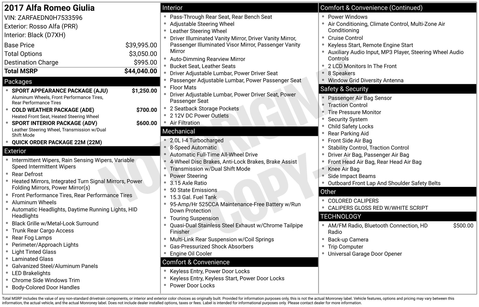 2017 ALFA ROMEO GIULIA (952) - Image 3