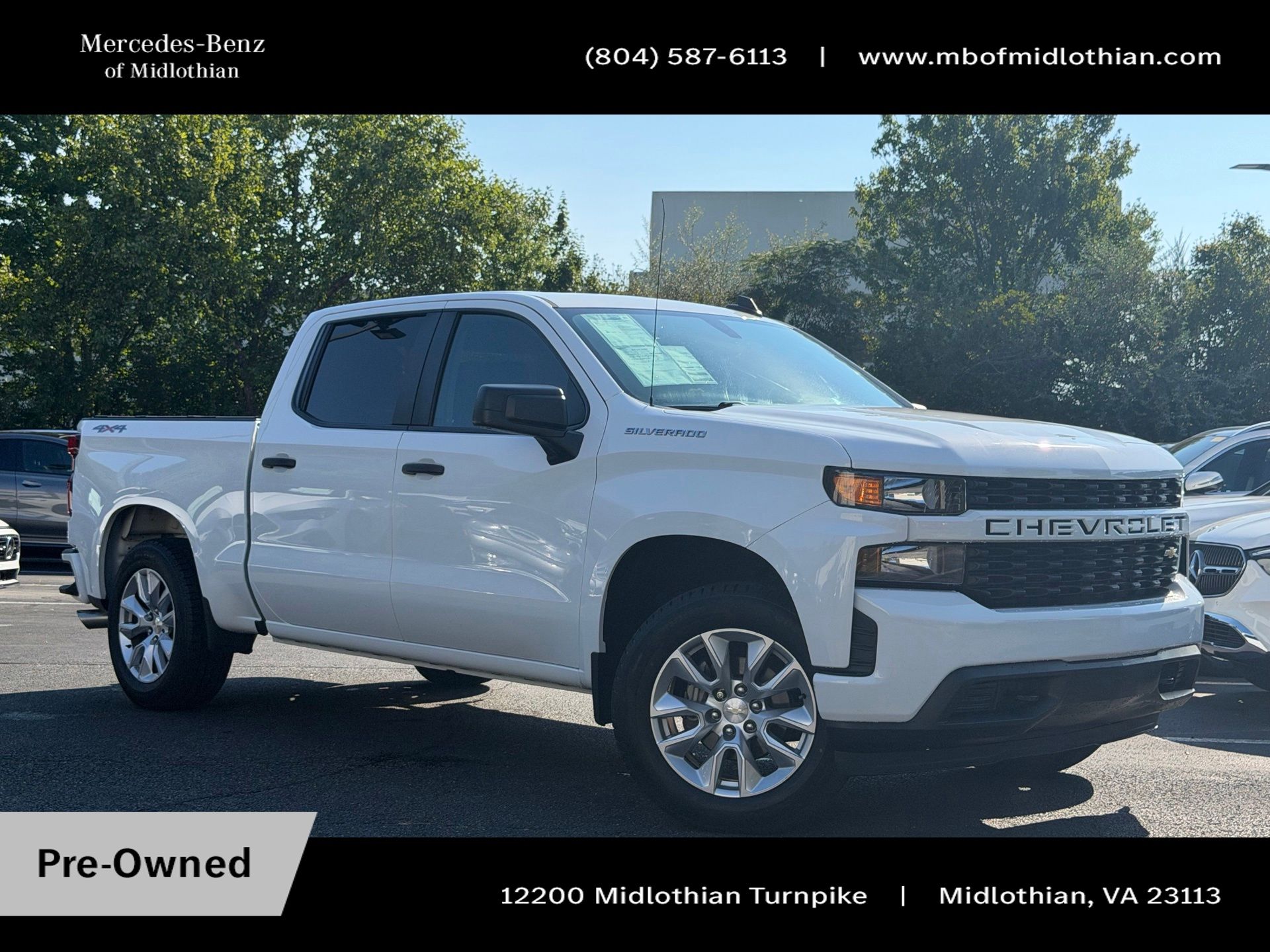 Summit White 2019 Chevrolet Silverado 1500 Pickup Truck Four-Wheel Drive 6-Speed Automatic Overdrive