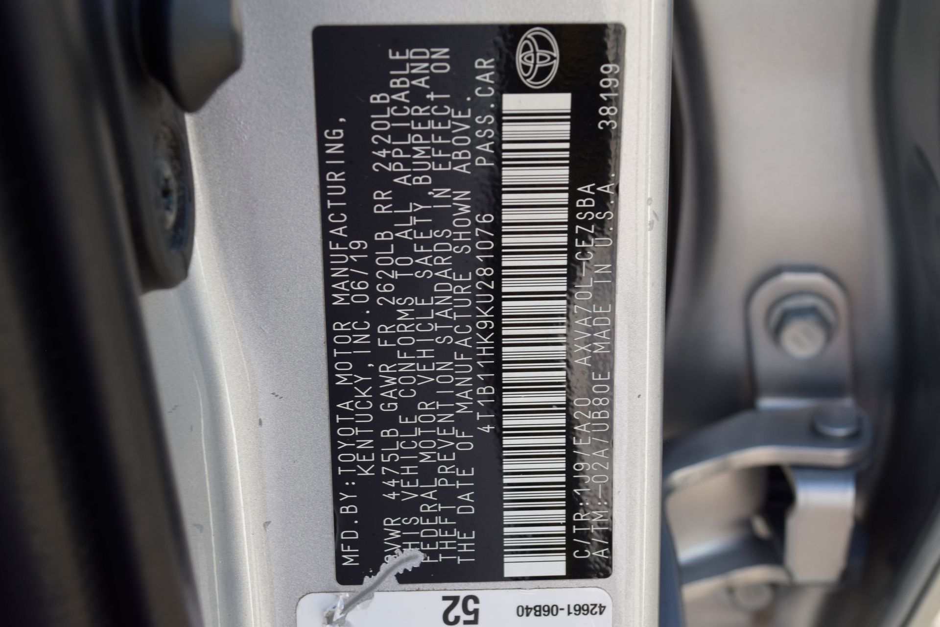 2019 Toyota Camry SE Silver at Emmons Autoplex
