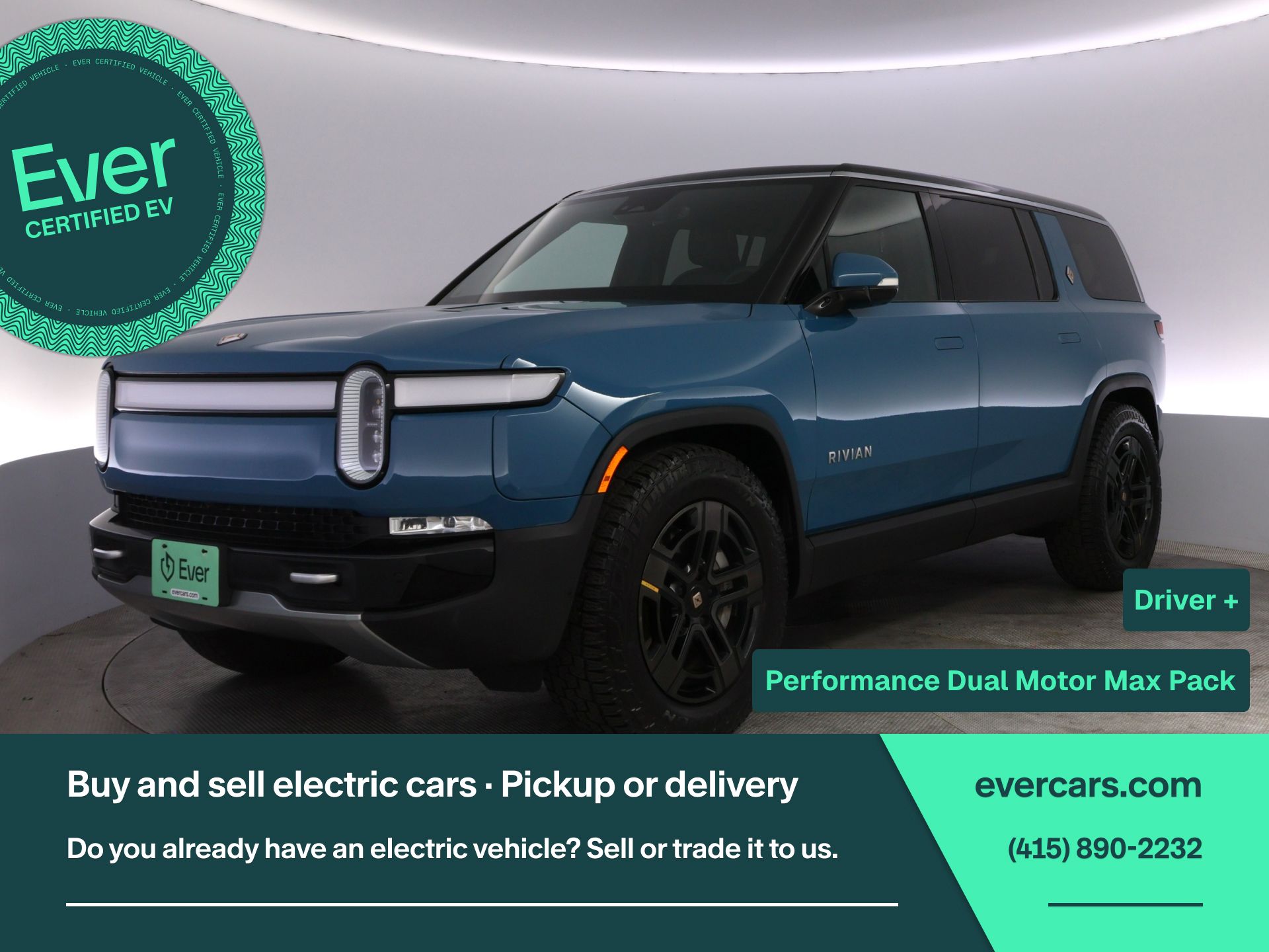 Blue 2024 Rivian R1S SUV / Crossover All-Wheel Drive 1-Speed Automatic