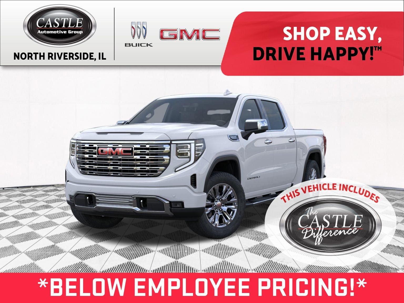 Glacier White Tricoat 2026 GMC Sierra 1500 Pickup Truck Four-Wheel Drive Automatic