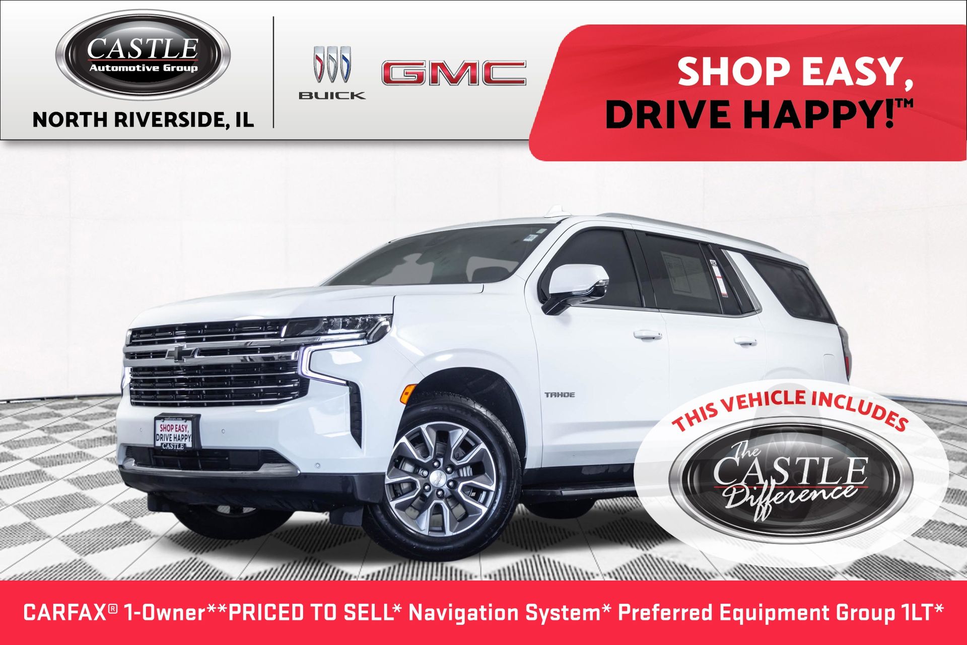 Summit White 2022 Chevrolet Tahoe SUV / Crossover Four-Wheel Drive 