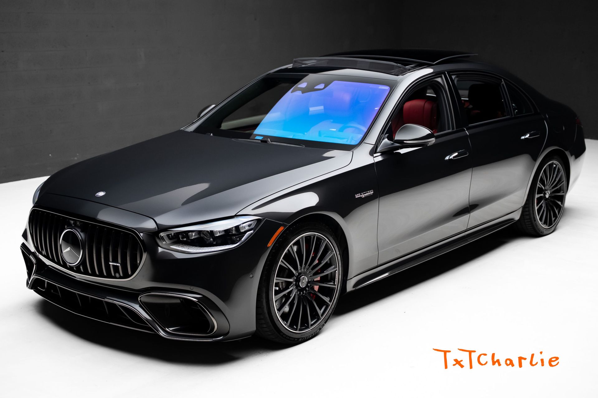 Graphite Gray Metallic 2025 Mercedes-Benz S-Class AMG S 63 E Performance 4MATIC Sedan All-Wheel Drive 9-Speed Automatic