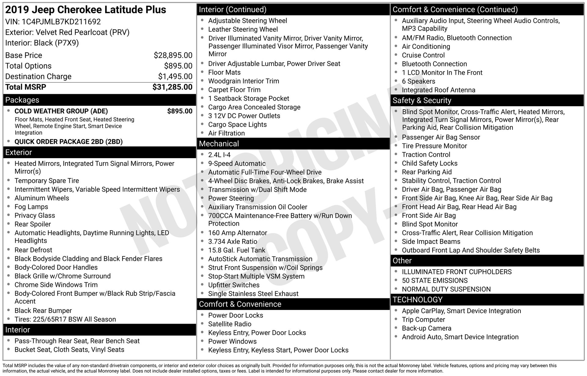 2019 Jeep Cherokee Latitude Plus