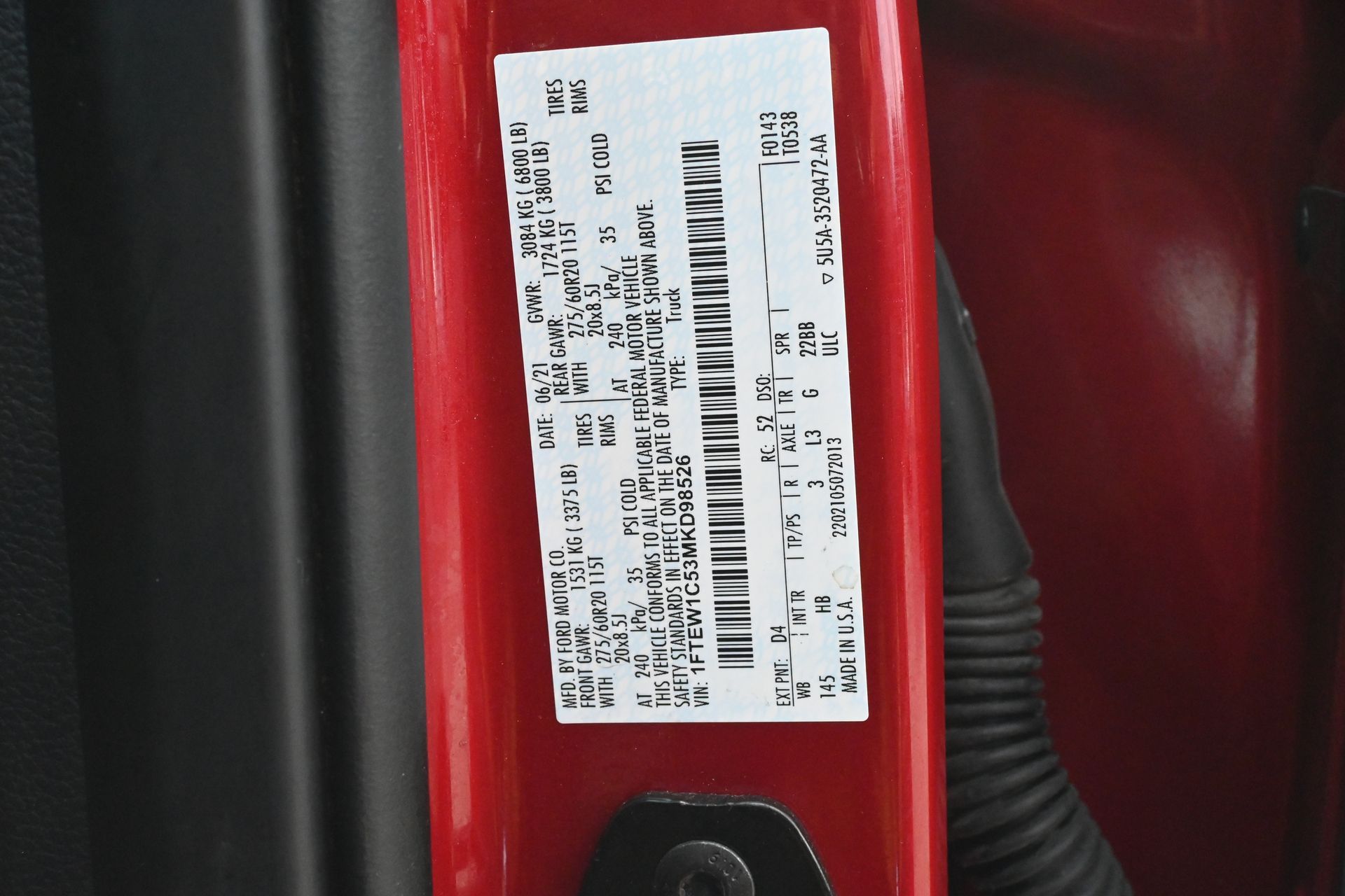 2021 Ford F-150 Lariat Red at Cook Ford