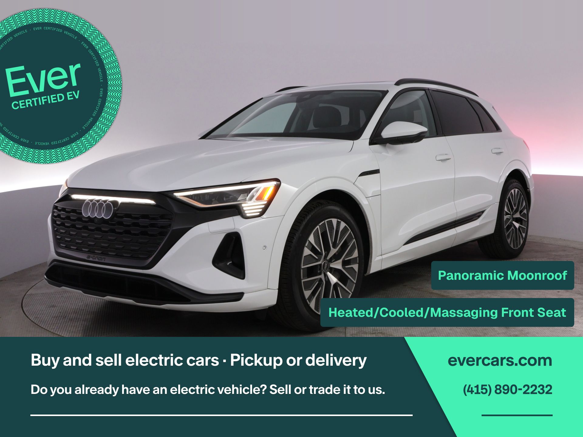 Glacier White 2024 Audi Q8 e-tron SUV / Crossover All-Wheel Drive Automatic