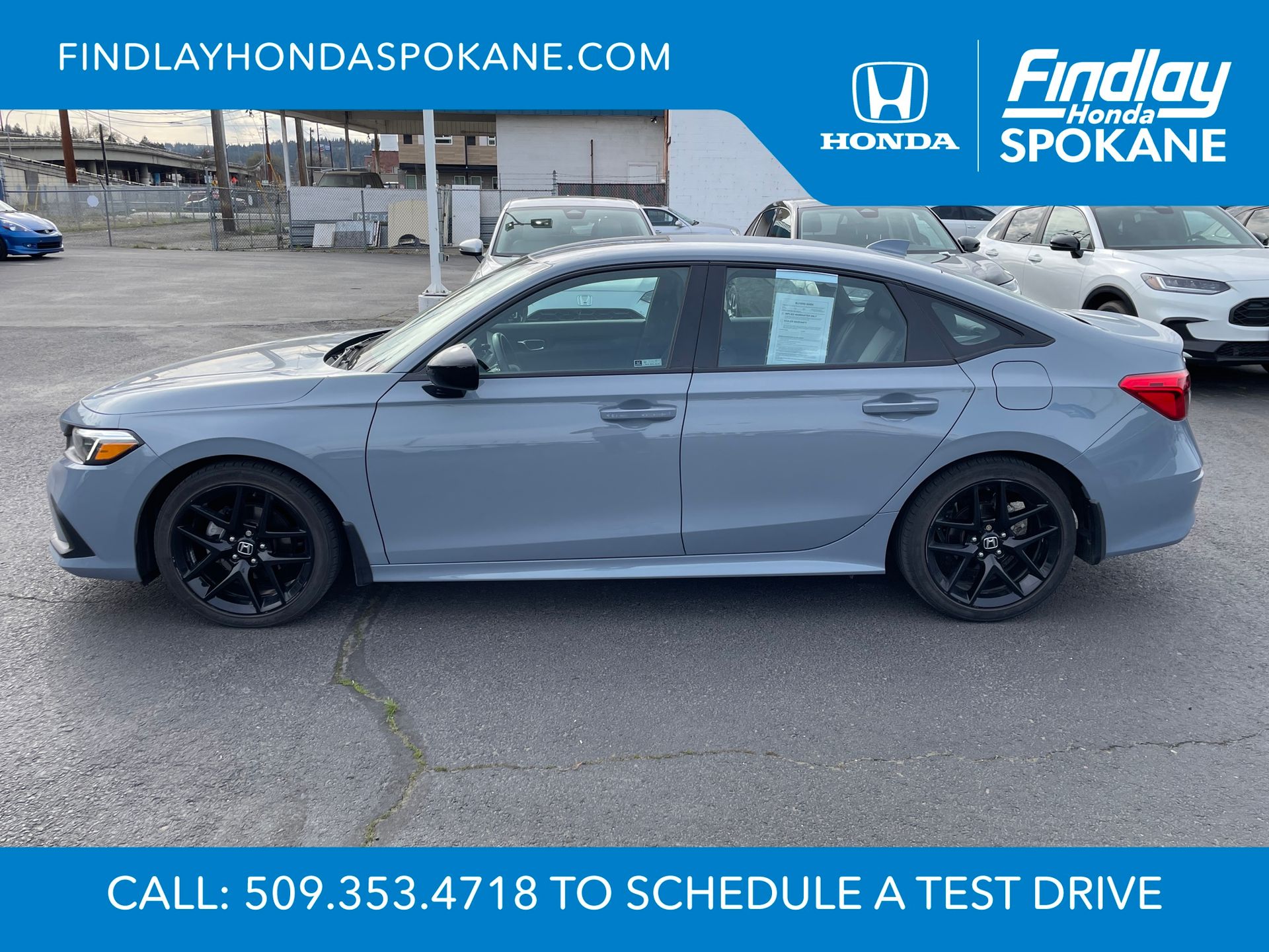 Gray 2024 Honda Civic Sport FWD Sedan Front-Wheel Drive Continuously Variable Transmission