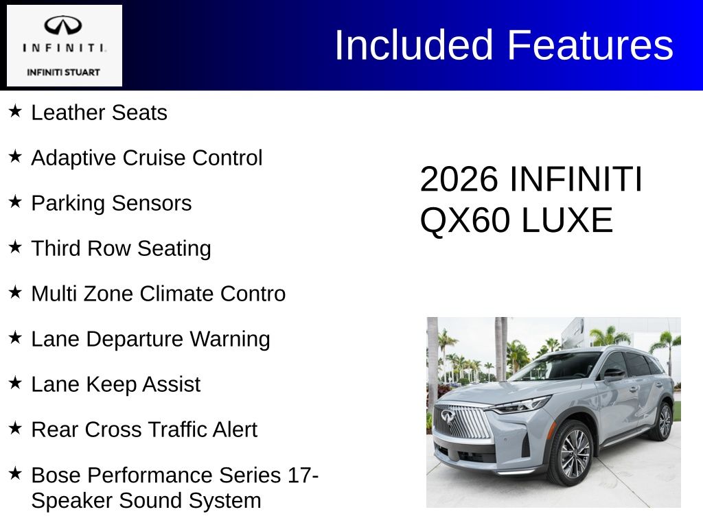used 2026 INFINITI QX60 car, priced at $44,500