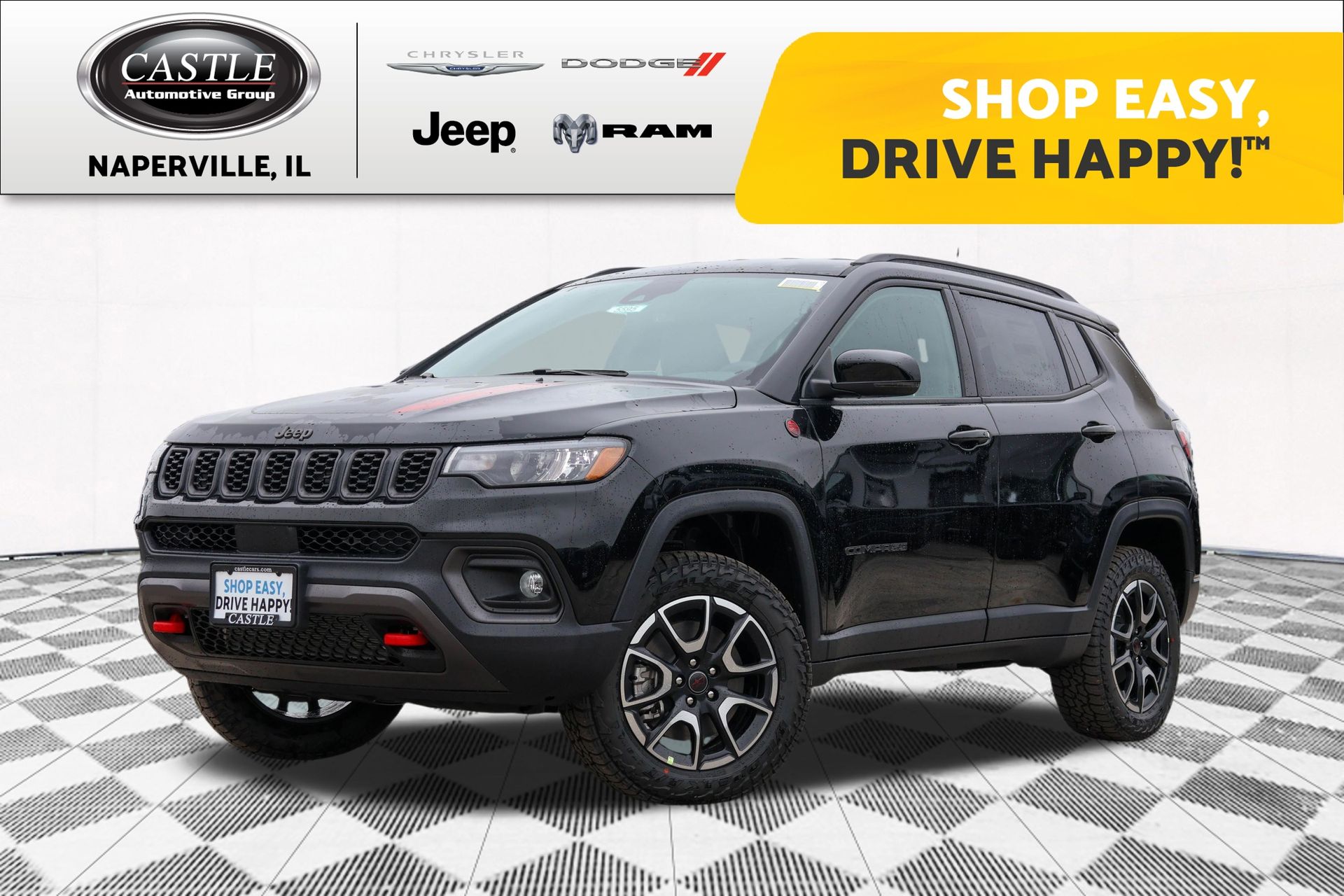 Diamond Black Crystal Pearlcoat 2026 Jeep Compass Trailhawk 4WD SUV / Crossover Four-Wheel Drive 8-Speed Automatic