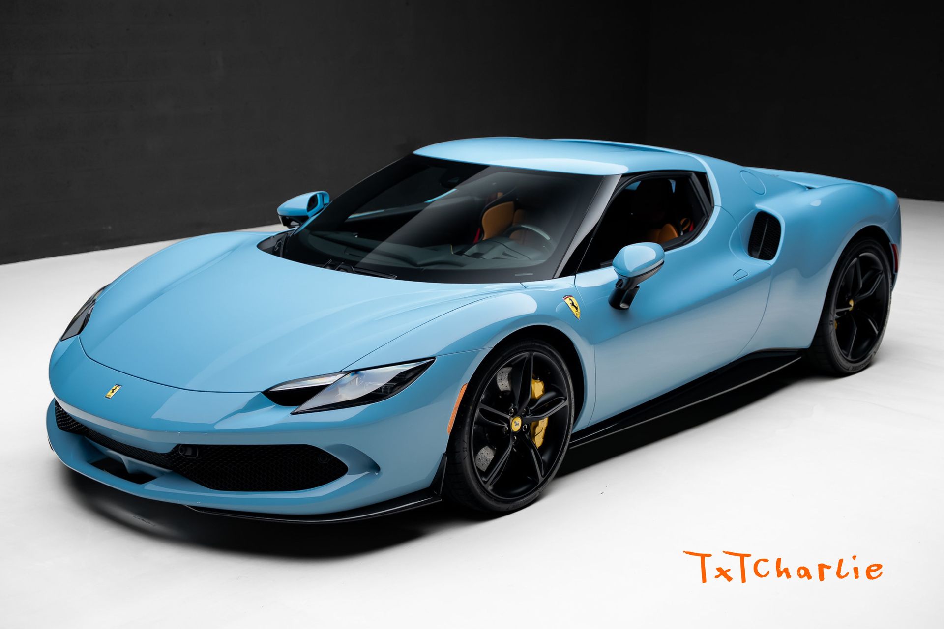 Blue 2025 Ferrari 296 GTB RWD Coupe Rear-Wheel Drive 8-Speed Dual Clutch