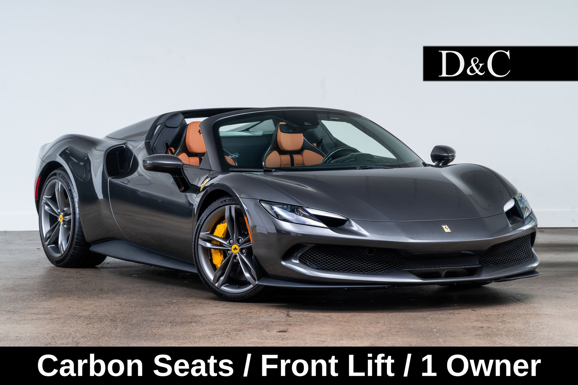 Grigio Silverstone Metallic 2024 Ferrari 296 GTS Convertible Rear-Wheel Drive 8-Speed Dual Clutch