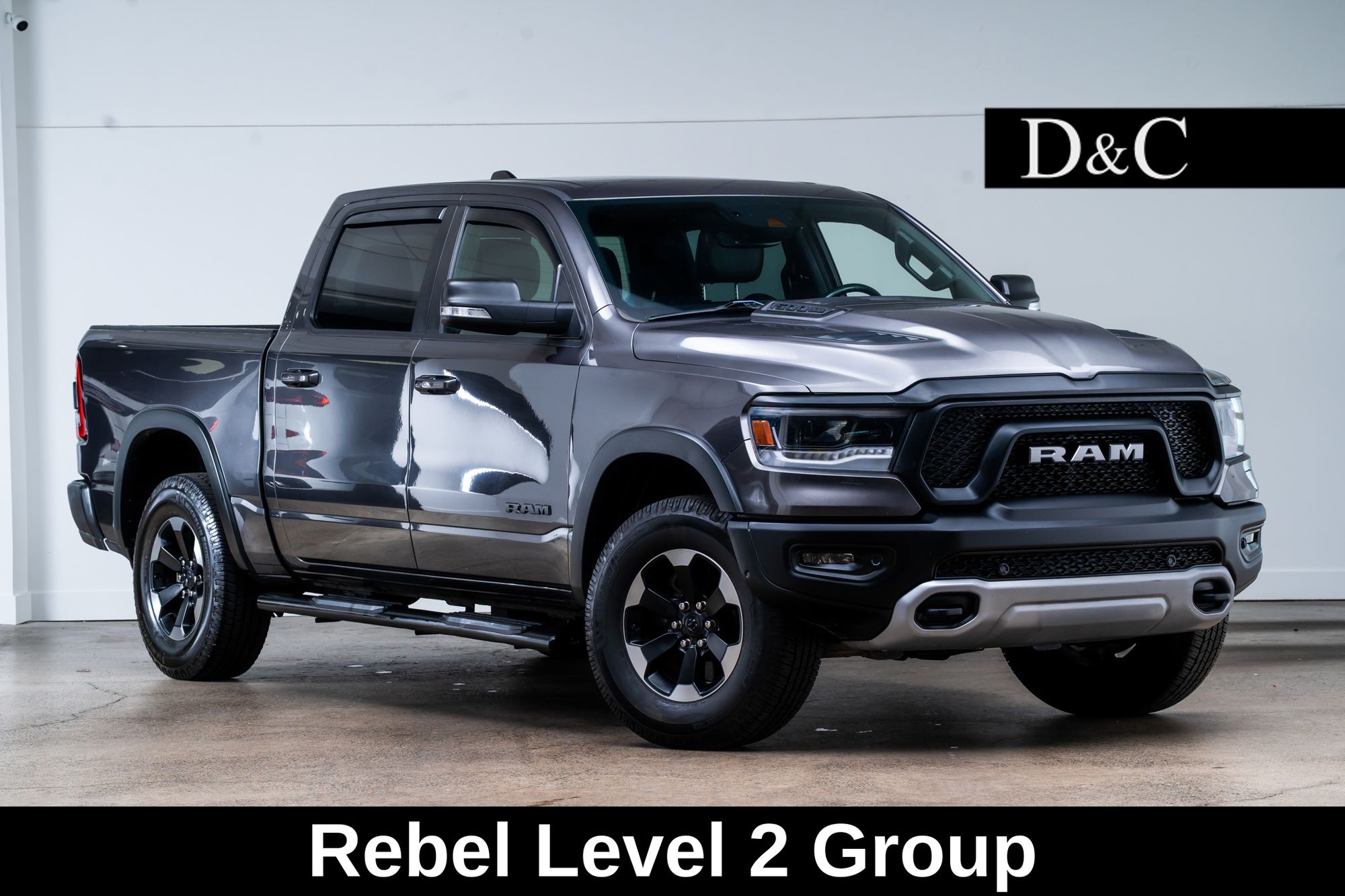 Gray (Granite Crystal Metallic Clearcoat) 2021 RAM 1500 Pickup Truck Four-Wheel Drive 8-Speed Automatic
