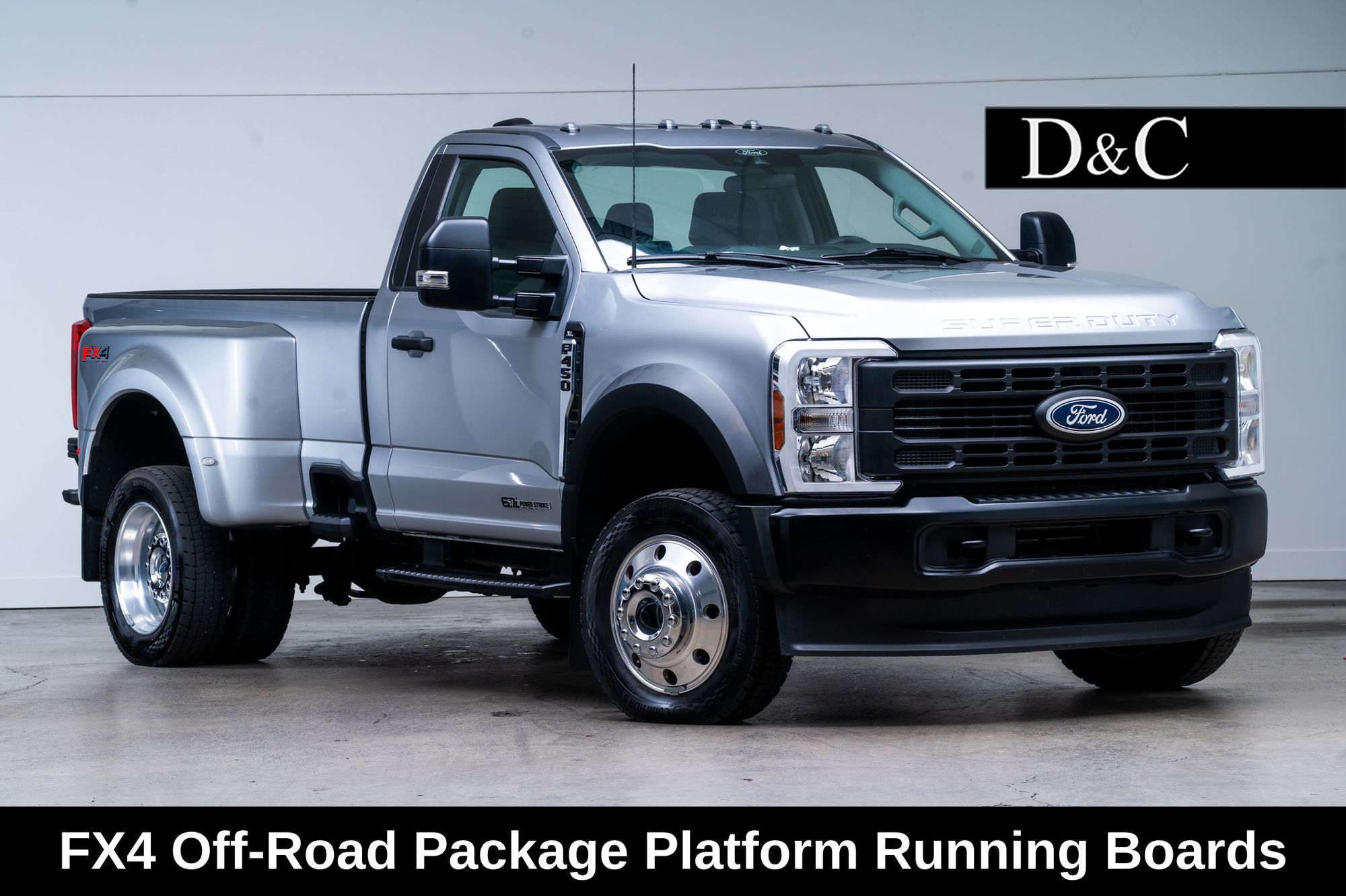 Iconic Silver Metallic 2024 Ford F-450 Super Duty Pickup Truck Four-Wheel Drive Automatic