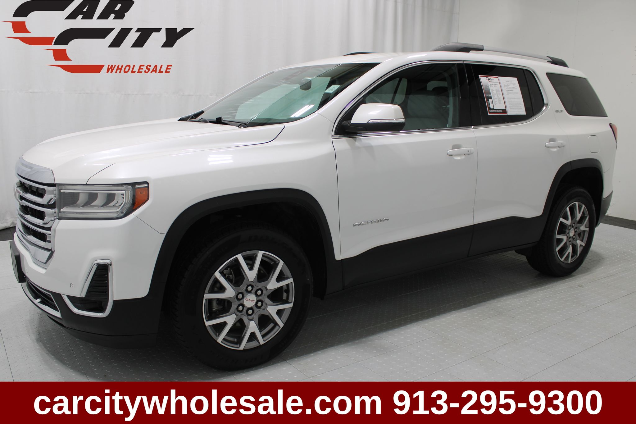 White Frost Tricoat 2021 GMC Acadia SUV / Crossover Four-Wheel Drive 9-Speed Automatic