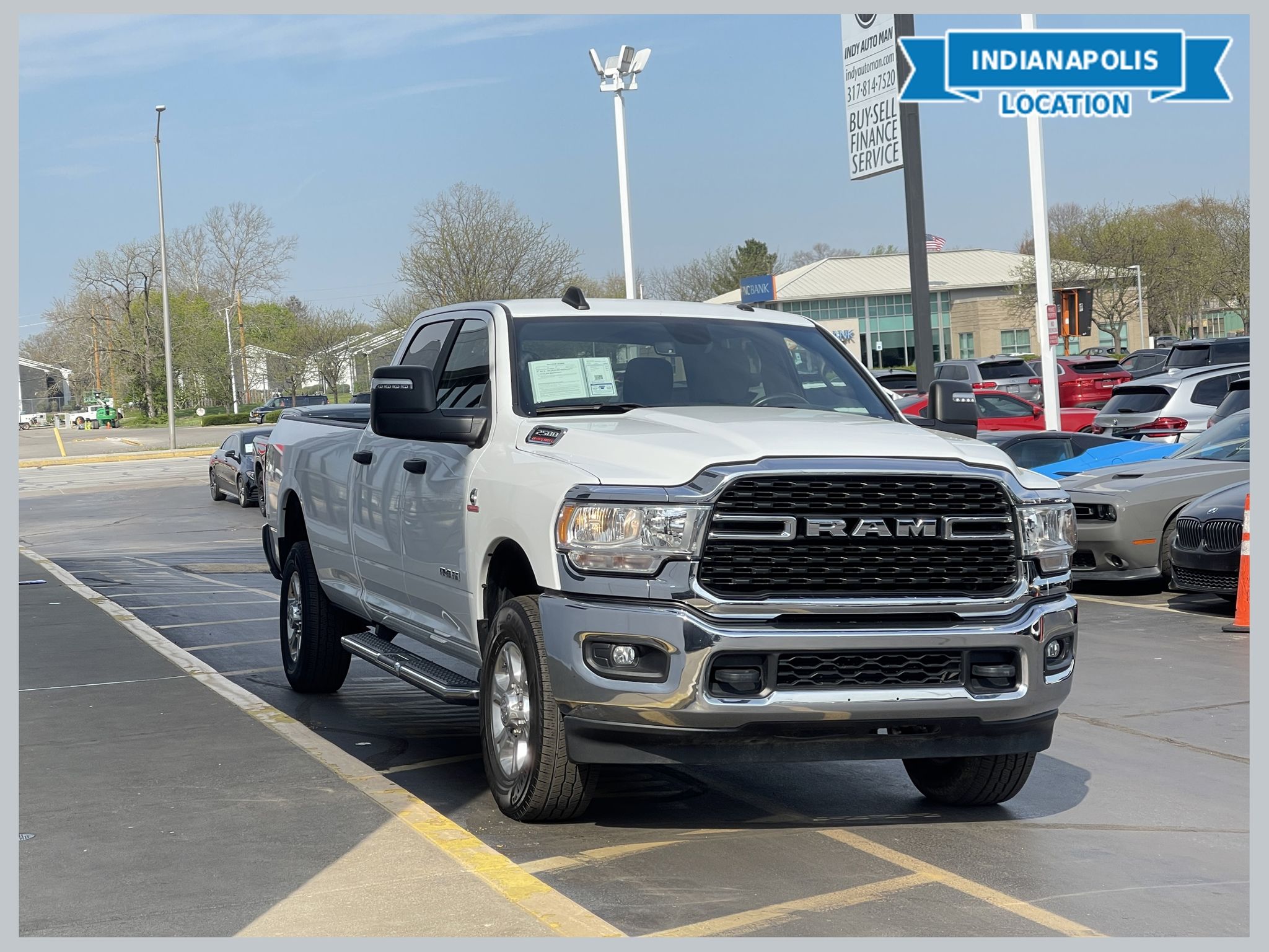Bright White Clearcoat 2023 RAM 2500 Big Horn Crew Cab LB 4WD Pickup Truck Four-Wheel Drive 6-Speed Automatic