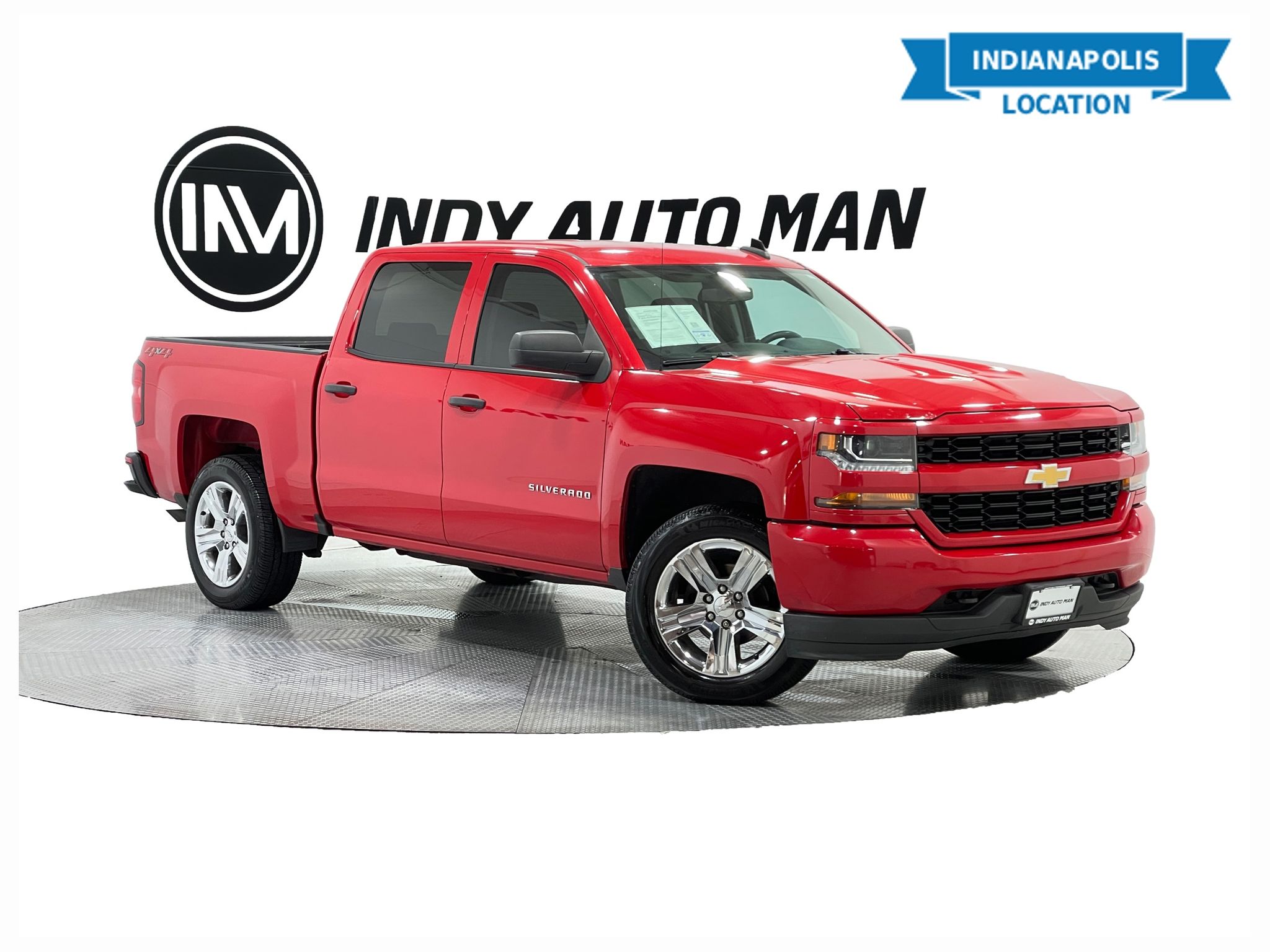 Red Hot 2018 Chevrolet Silverado 1500 Custom Crew Cab 4WD Pickup Truck Four-Wheel Drive 6-Speed Automatic Overdrive
