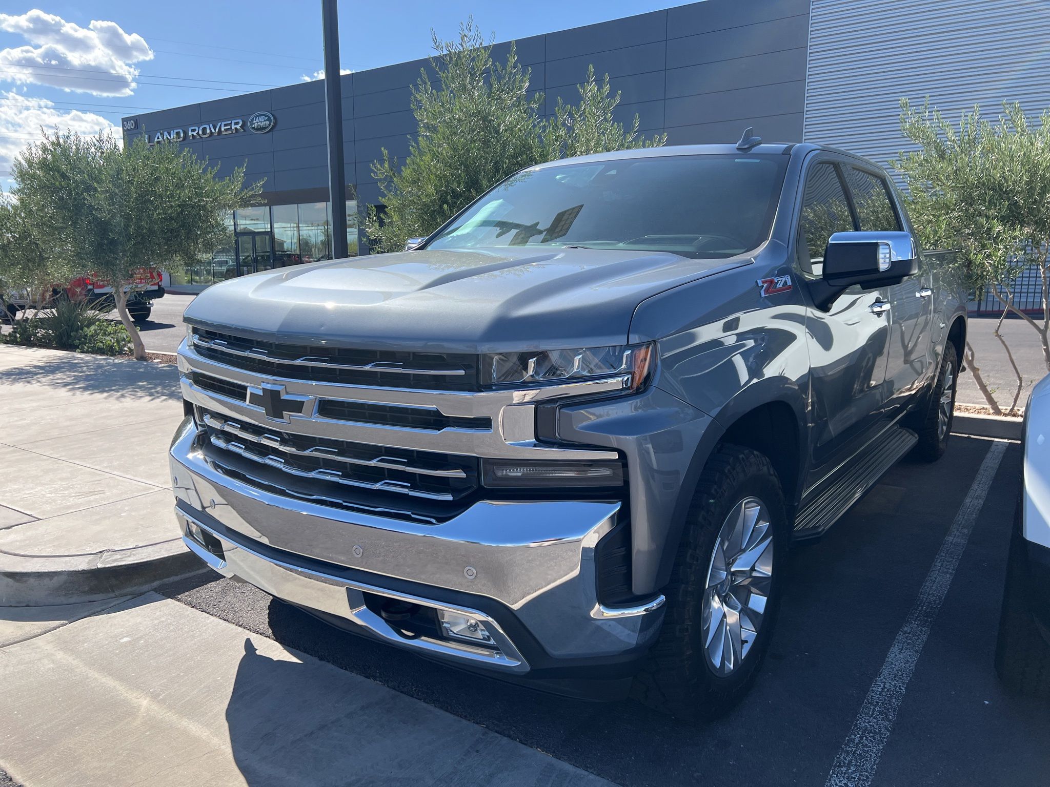 Gray (Satin Steel Metallic) 2019 Chevrolet Silverado 1500 LTZ Crew Cab 4WD Pickup Truck Four-Wheel Drive 8-Speed Automatic