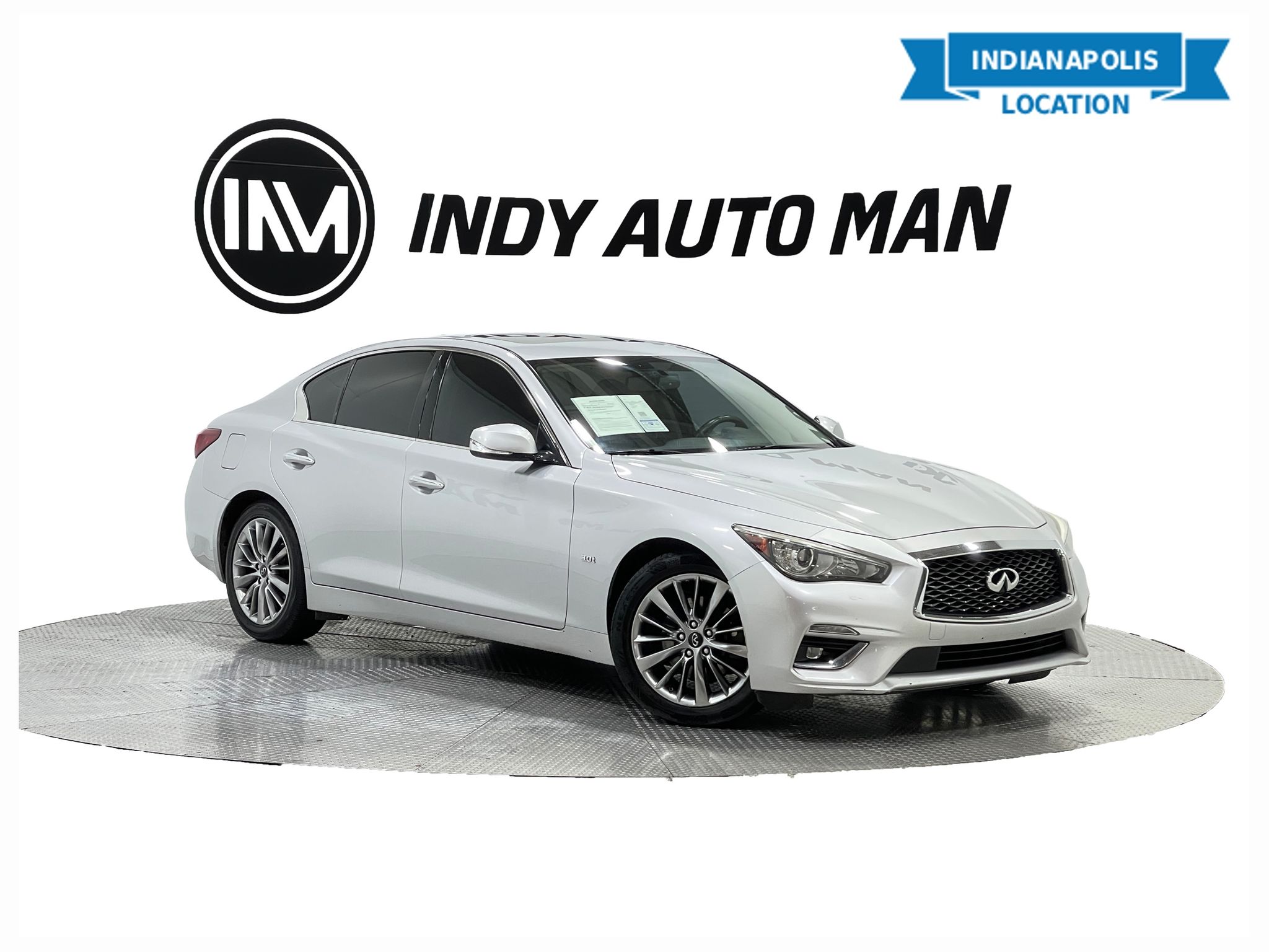 Gray (Liquid Platinum) 2019 INFINITI Q50 3.0t Luxe AWD Sedan All-Wheel Drive 7-Speed Automatic Overdrive
