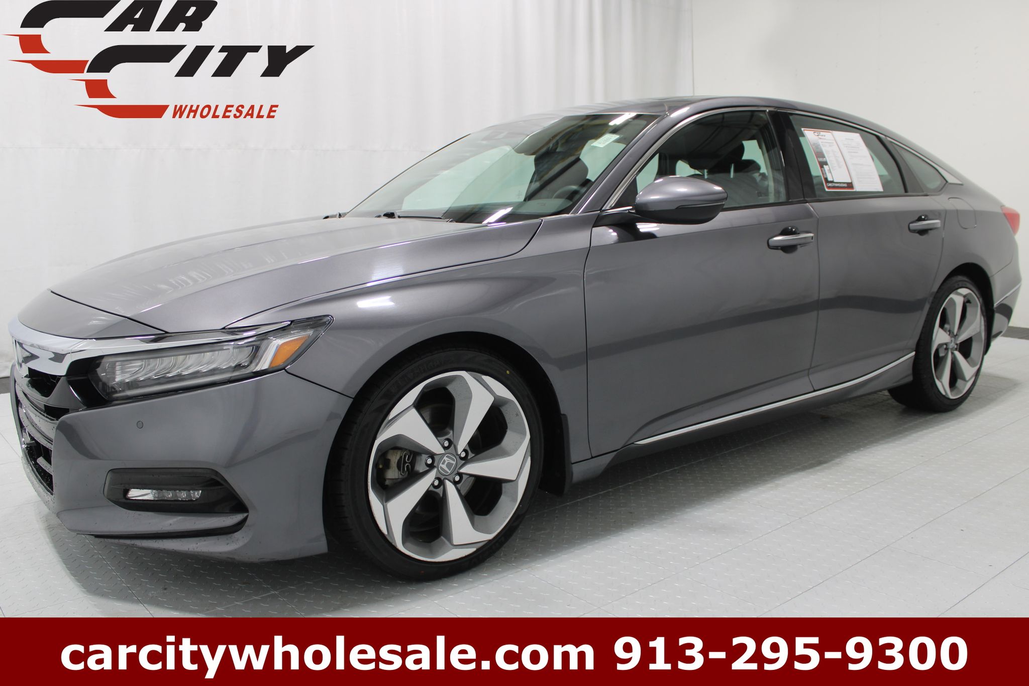 Gray 2018 Honda Accord 1.5T Touring FWD Sedan Front-Wheel Drive Continuously Variable Transmission