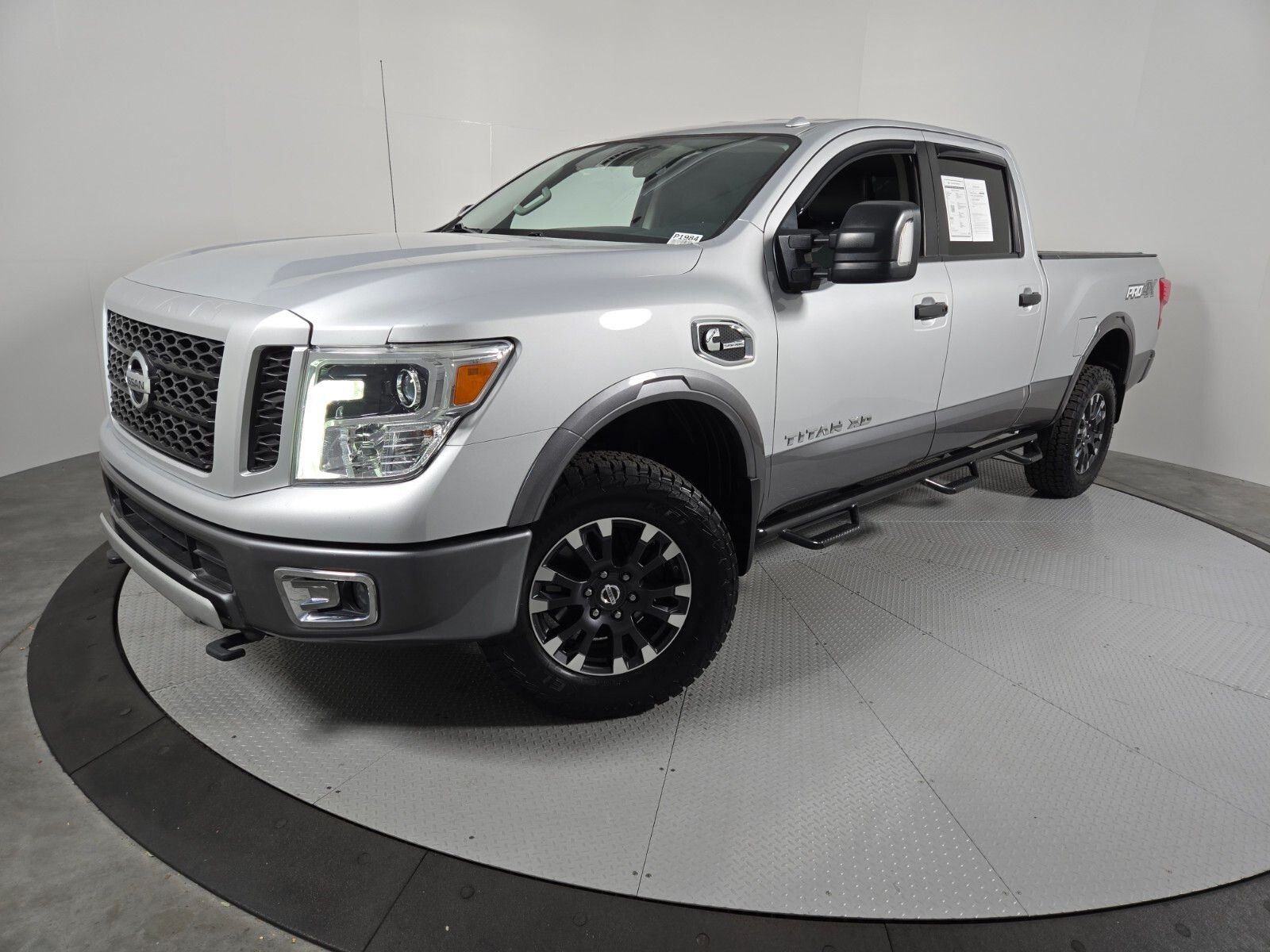 Brilliant Silver 2018 Nissan Titan XD PRO-4X Crew Cab 4WD Pickup Truck Four-Wheel Drive 6-Speed Automatic
