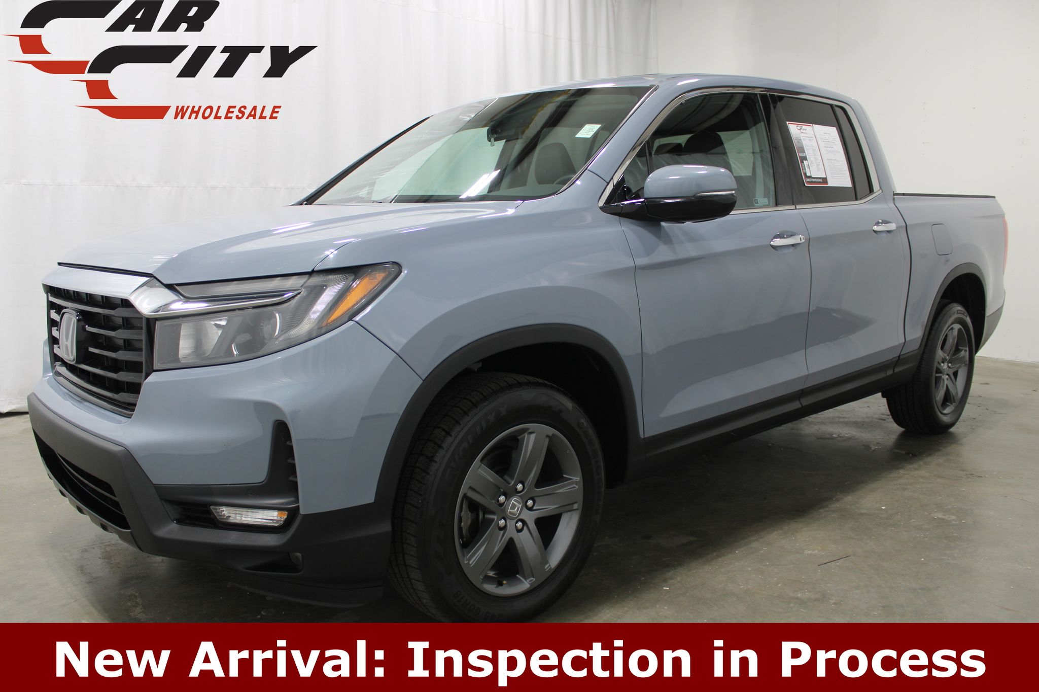 Gray 2022 Honda Ridgeline RTL-E AWD Pickup Truck All-Wheel Drive 9-Speed Automatic