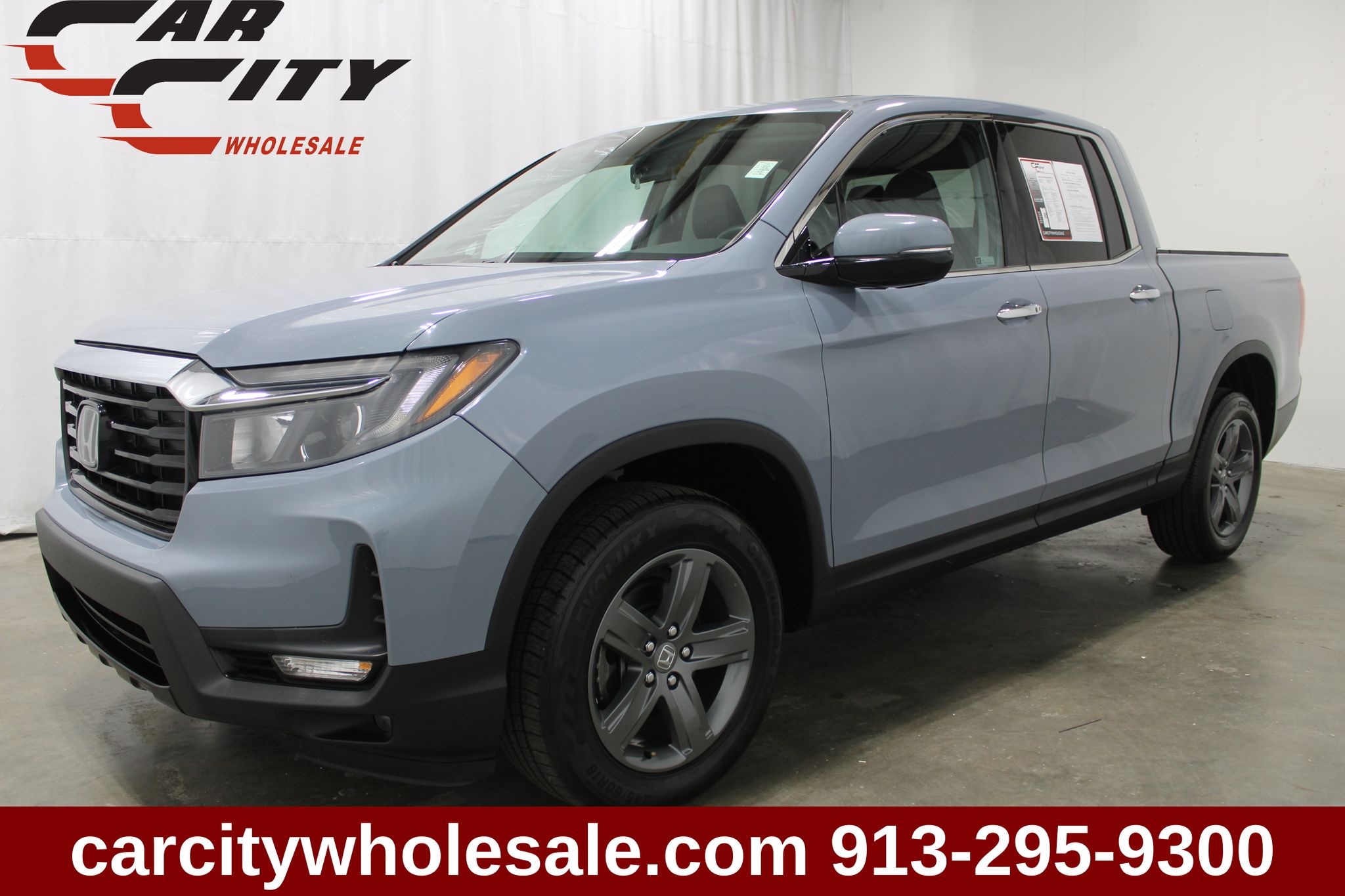 Gray 2022 Honda Ridgeline Pickup Truck All-Wheel Drive 9-Speed Automatic