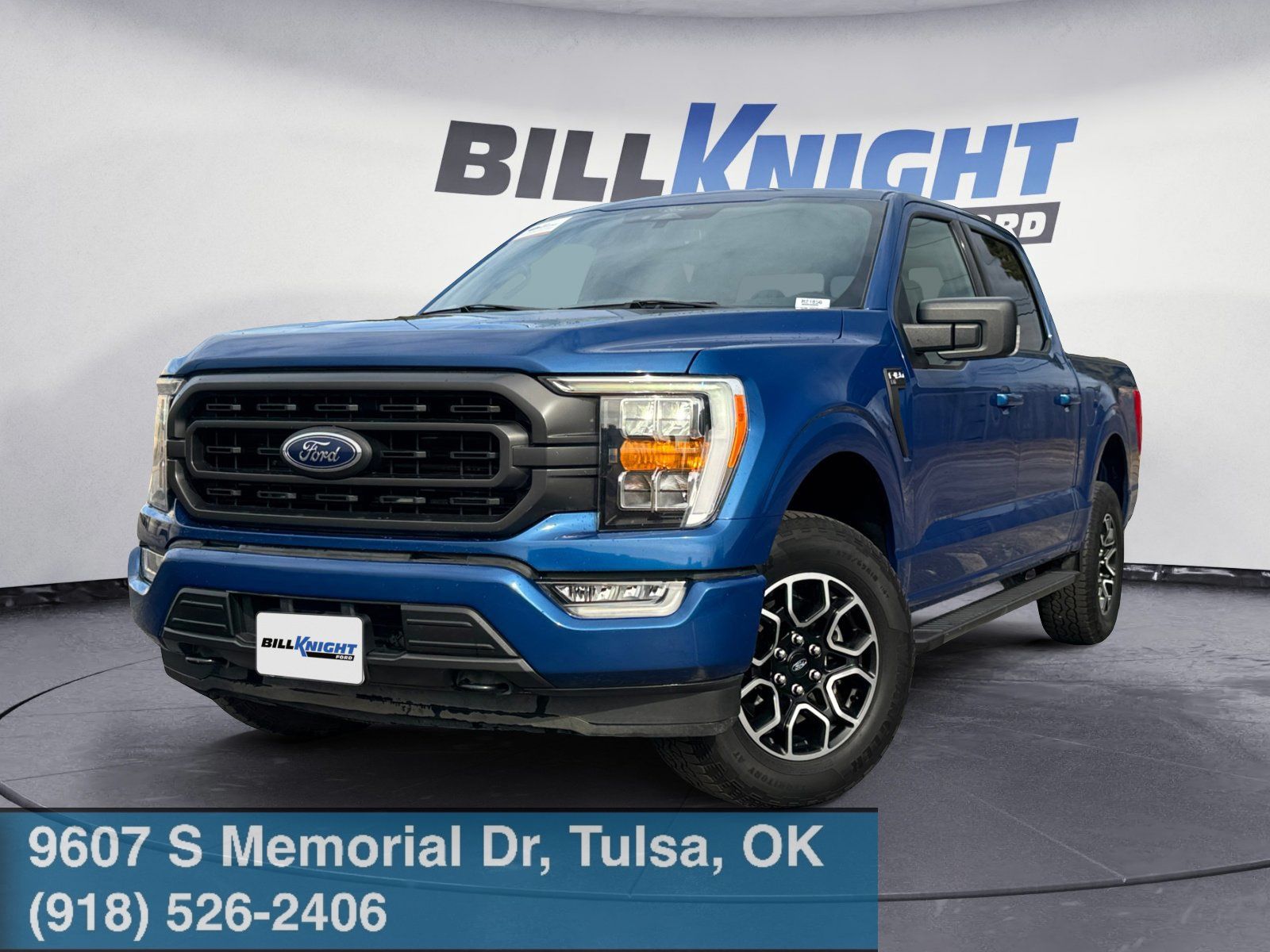 Blue Metallic 2022 Ford F-150 XLT SuperCrew 4WD Pickup Truck Four-Wheel Drive Automatic