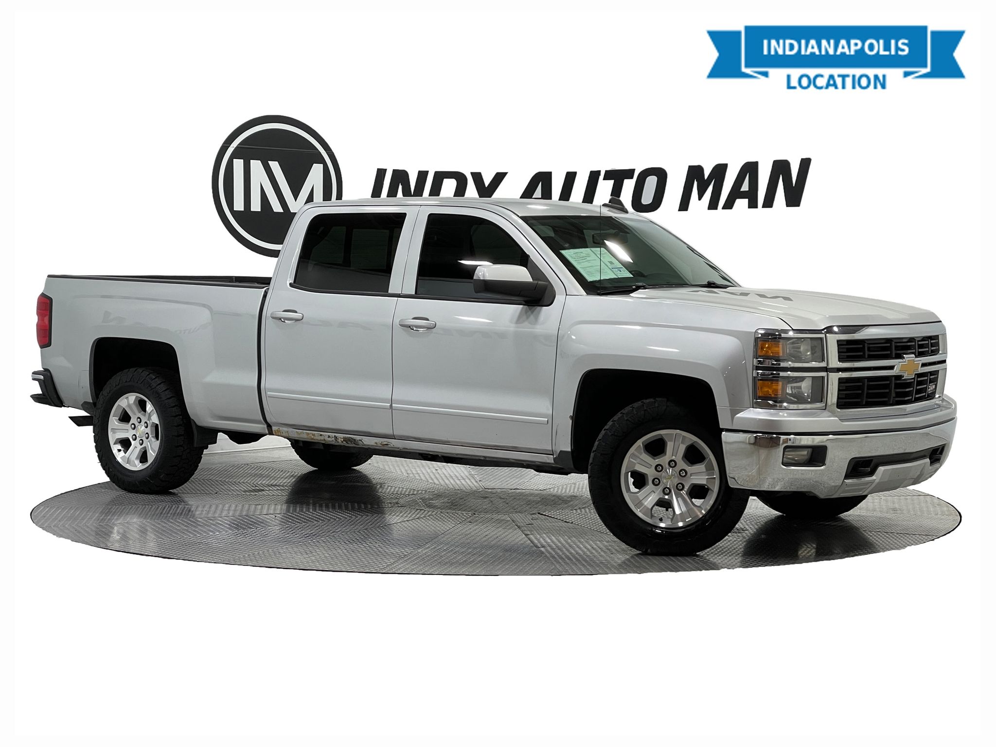 Silver Ice Metallic 2015 Chevrolet Silverado 1500 LT Crew Cab 4WD Pickup Truck Four-Wheel Drive 6-Speed Automatic Overdrive