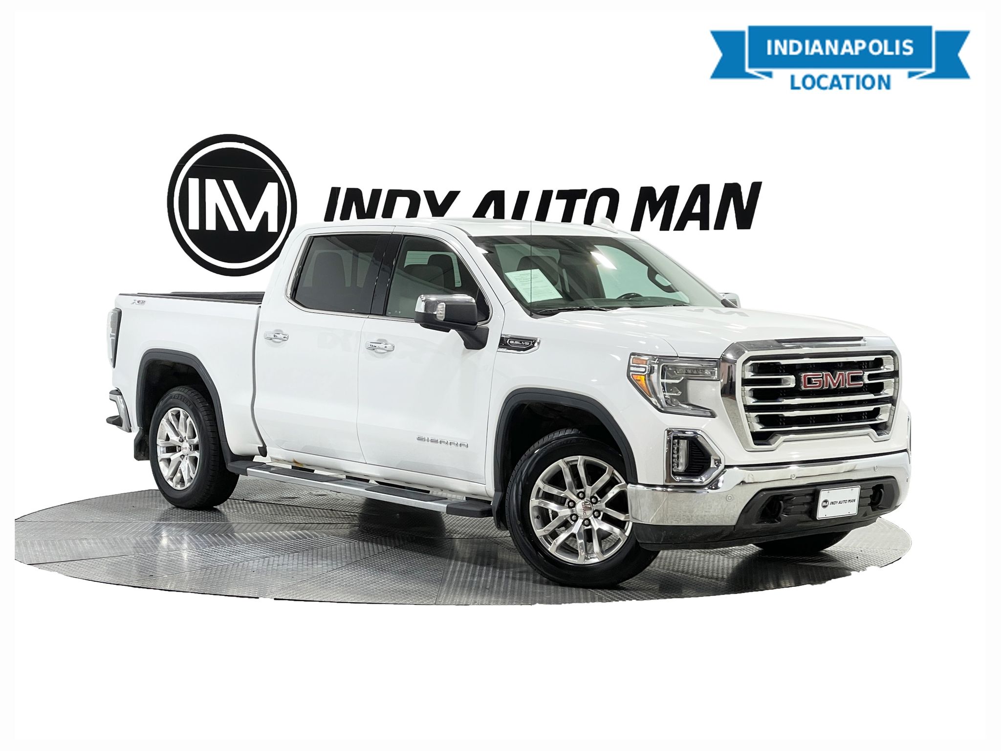 Summit White 2019 GMC Sierra 1500 SLT Crew Cab 4WD Pickup Truck Four-Wheel Drive 8-Speed Automatic