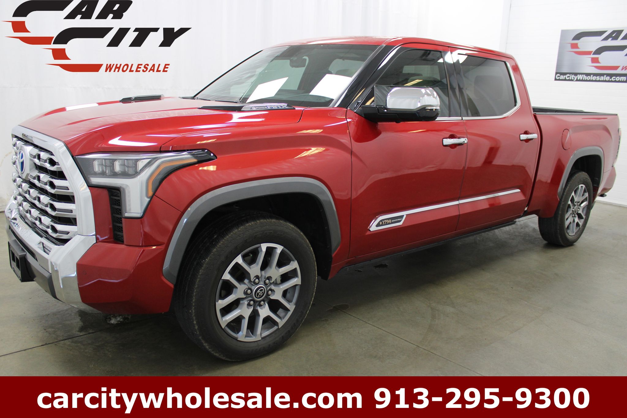 Red 2023 Toyota Tundra Hybrid 1794 Edition HV CrewMax Cab LB 4WD Pickup Truck Four-Wheel Drive Automatic