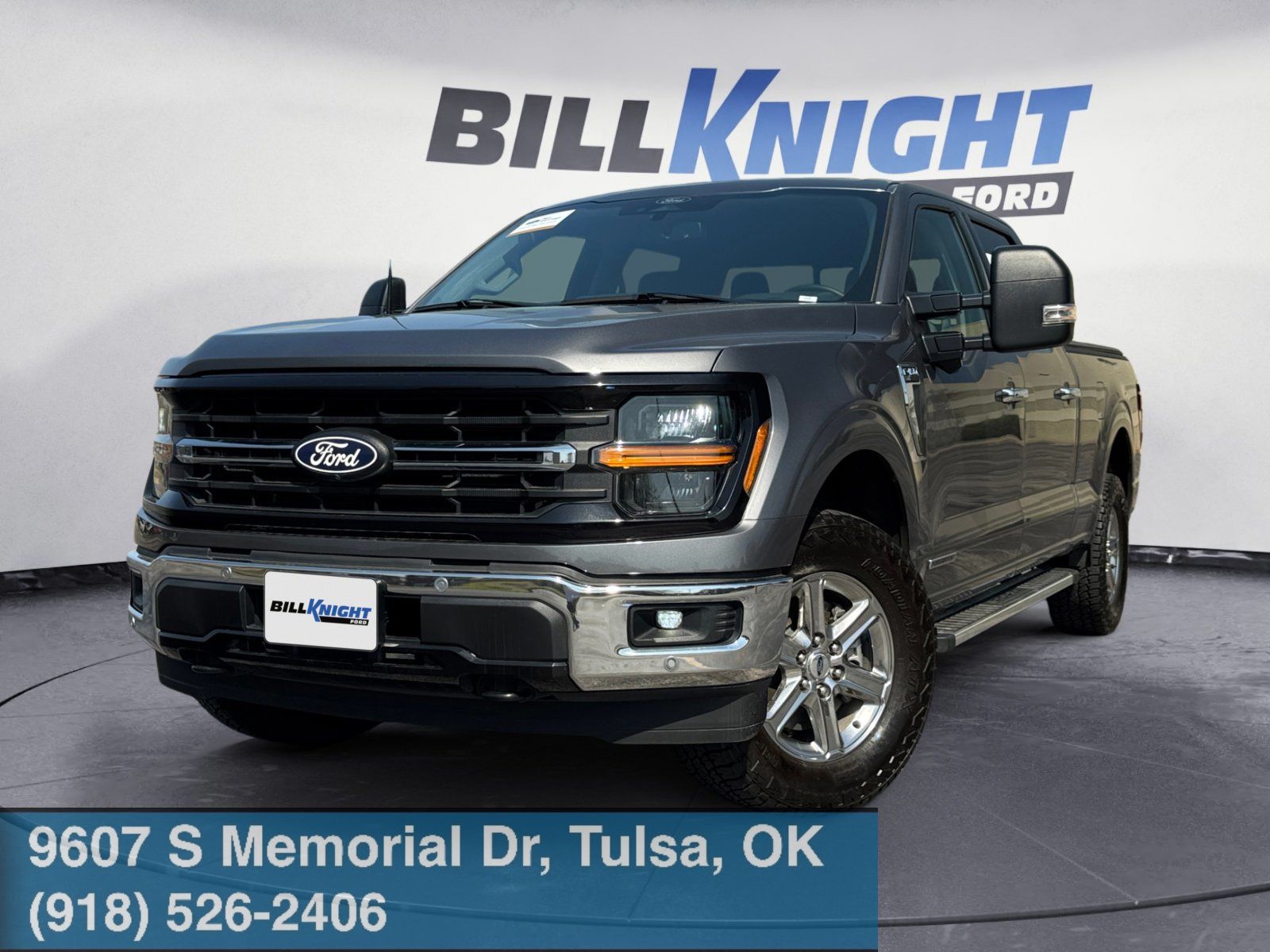 Gray Metallic 2024 Ford F-150 XLT SuperCrew 4WD Pickup Truck Four-Wheel Drive Automatic